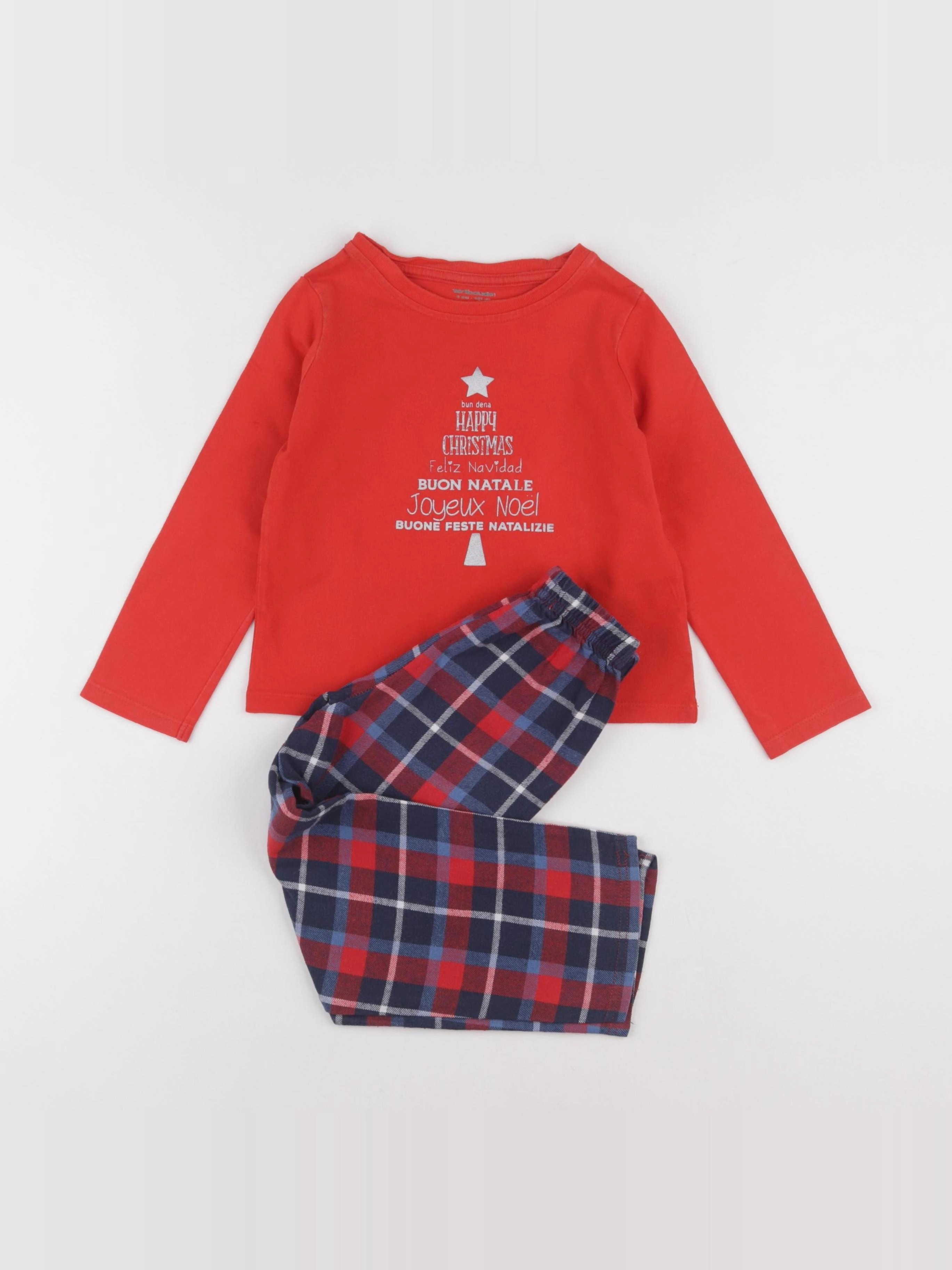 Vertbaudet - pyjama coton rouge - 4 ans