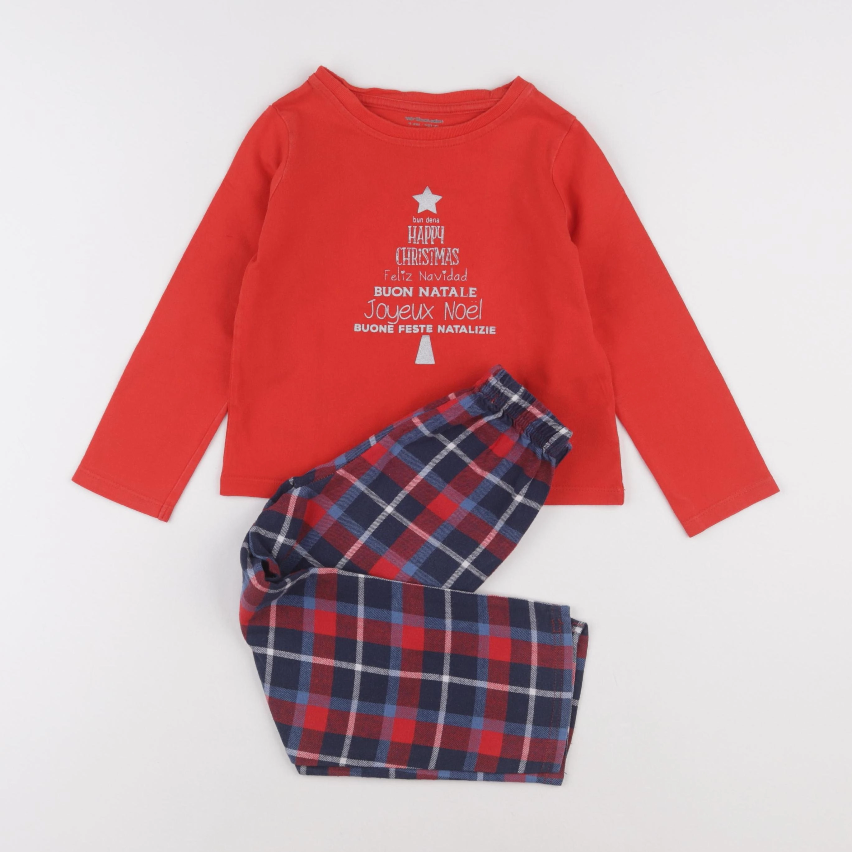 Vertbaudet - pyjama coton rouge - 4 ans