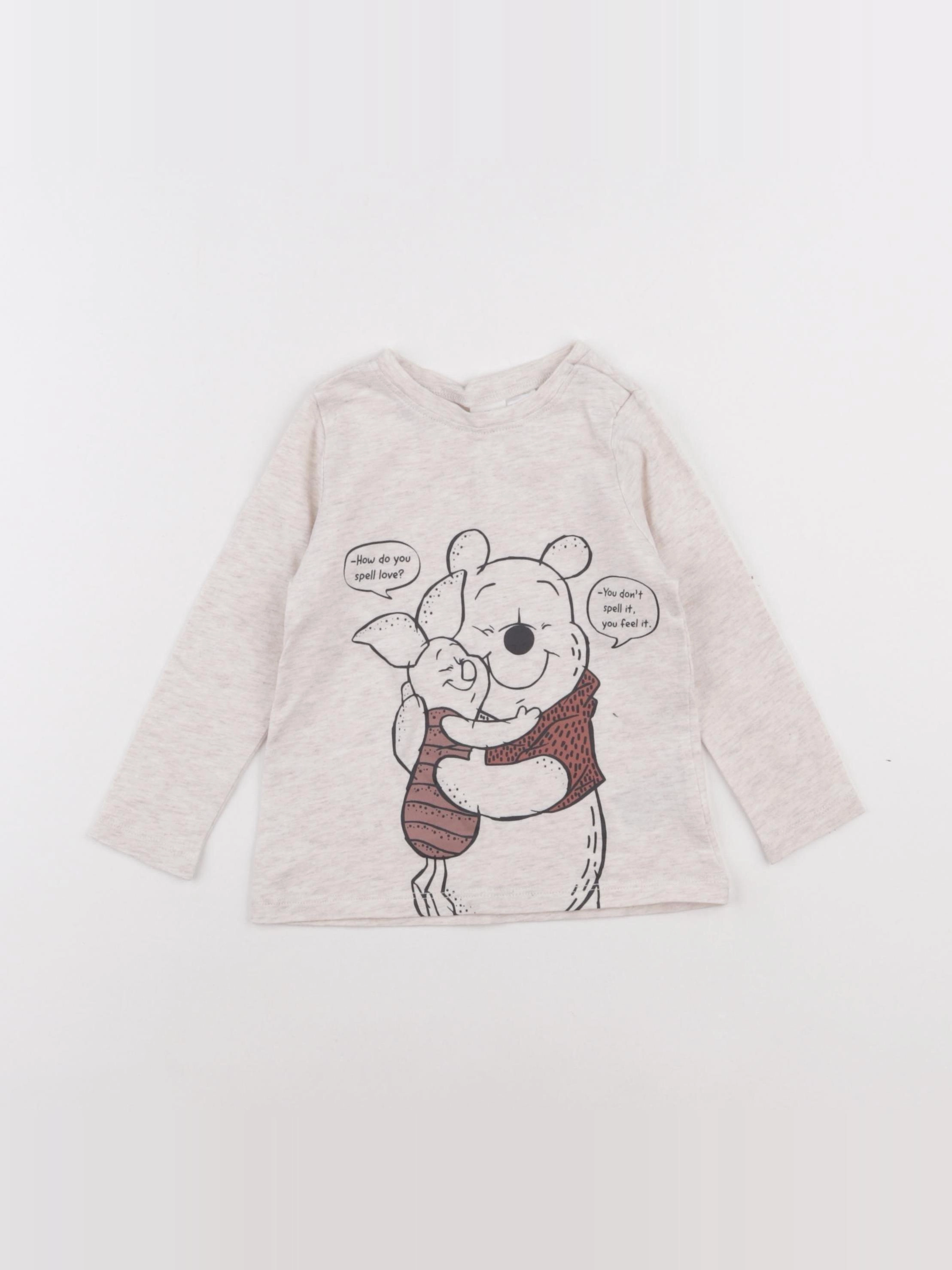 H&M - tee-shirt beige - 9/12 mois