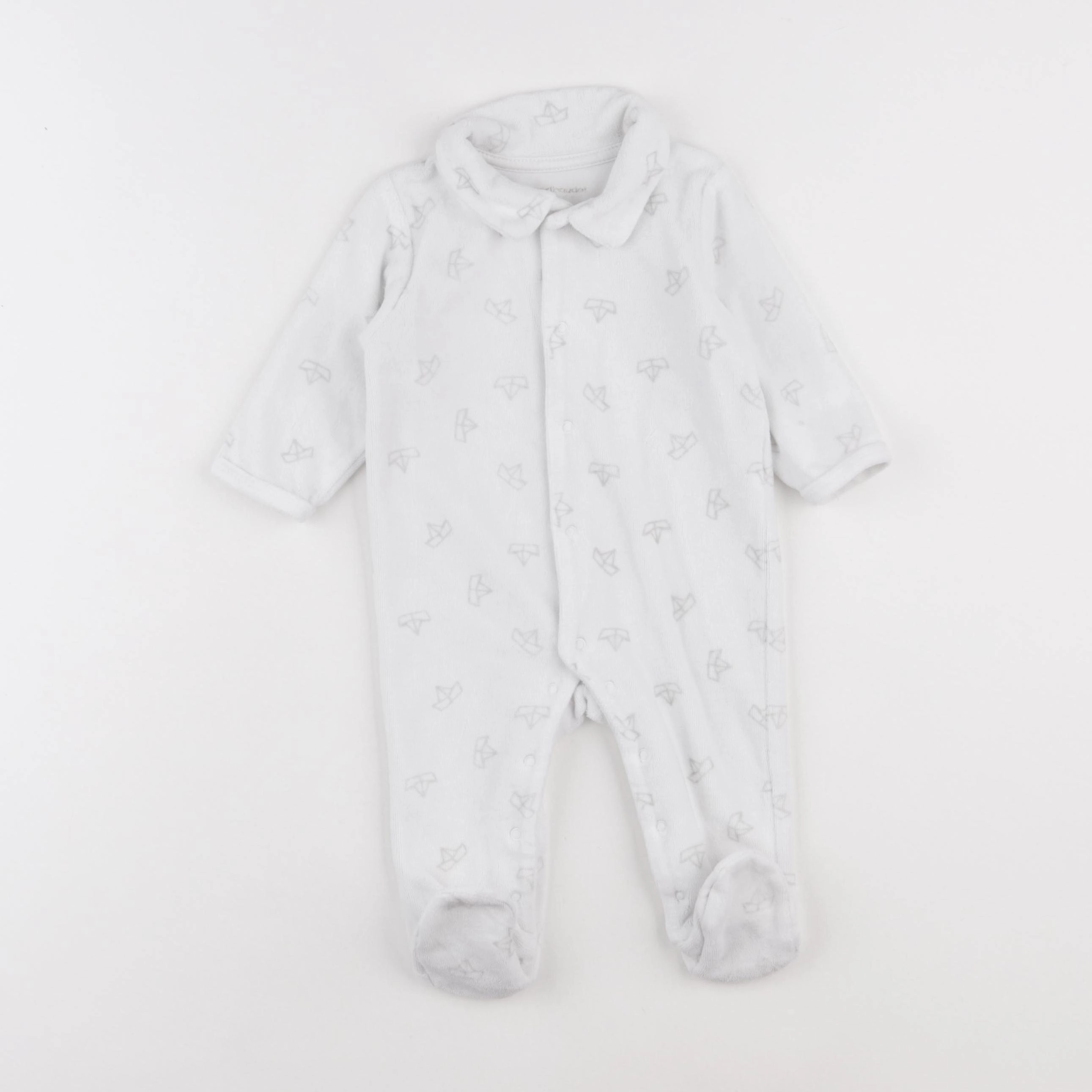 Vertbaudet - pyjama velours blanc - 6 mois