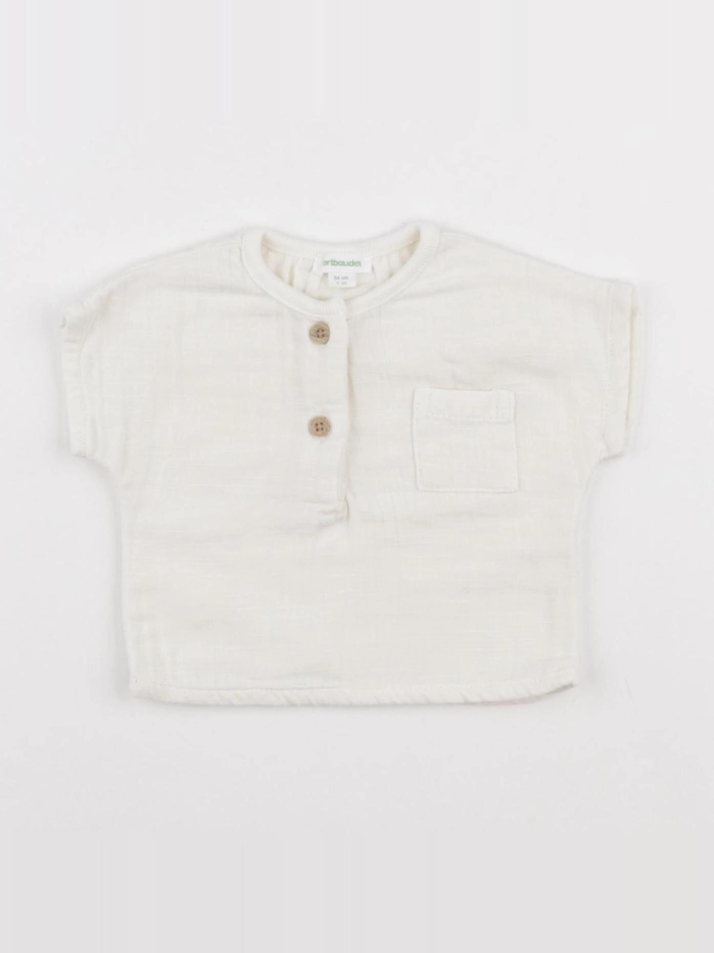 Vertbaudet - chemise beige - 1 mois