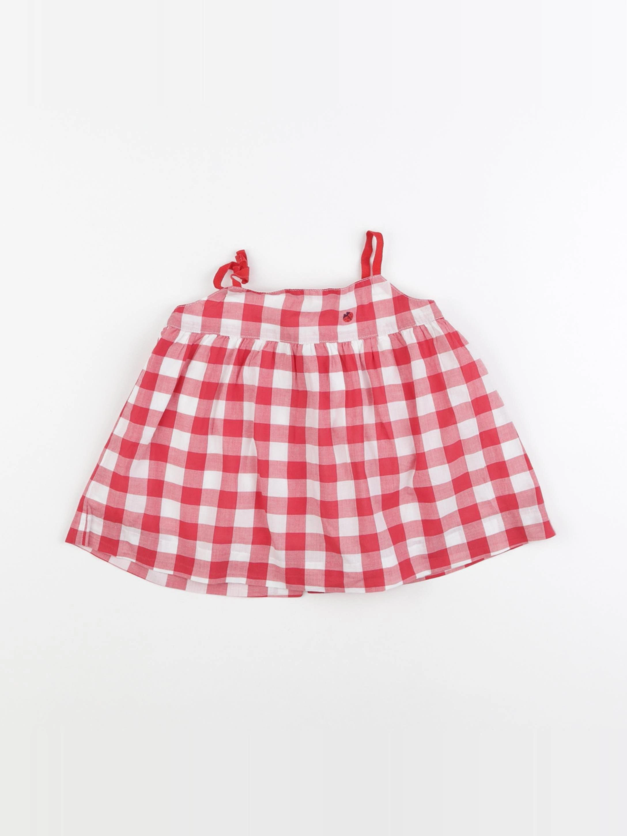 Jacadi - blouse rouge, blanc - 18 mois