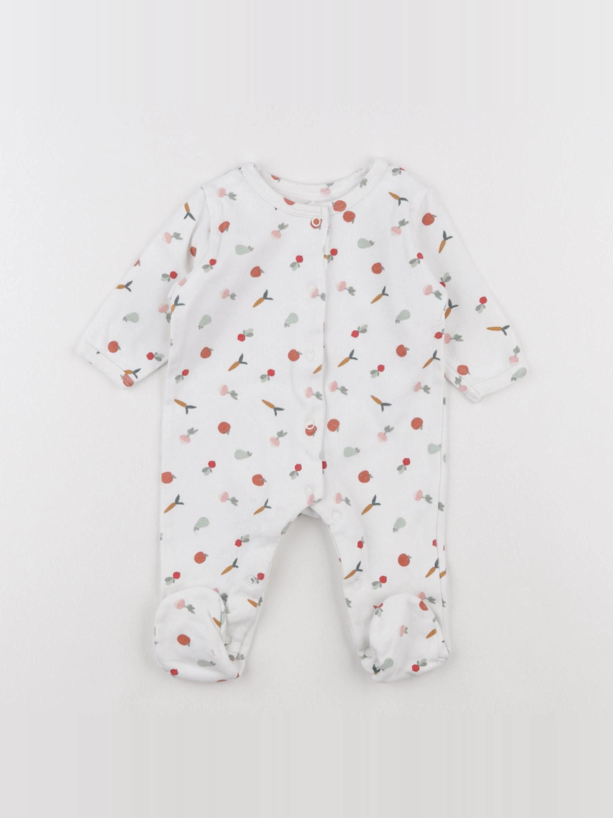 Vertbaudet - pyjama coton blanc - 3 mois