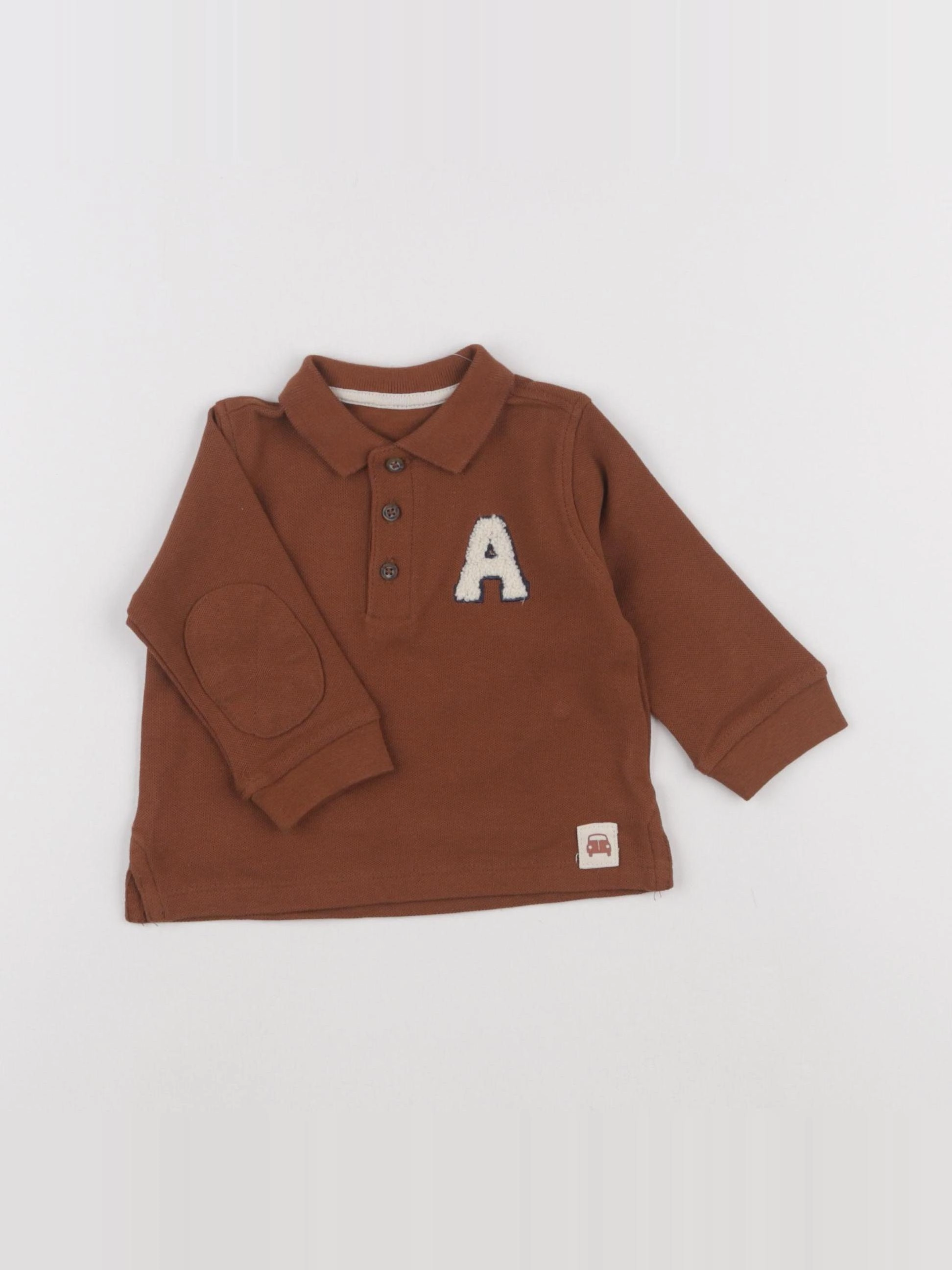 Vertbaudet - polo marron - 6 mois