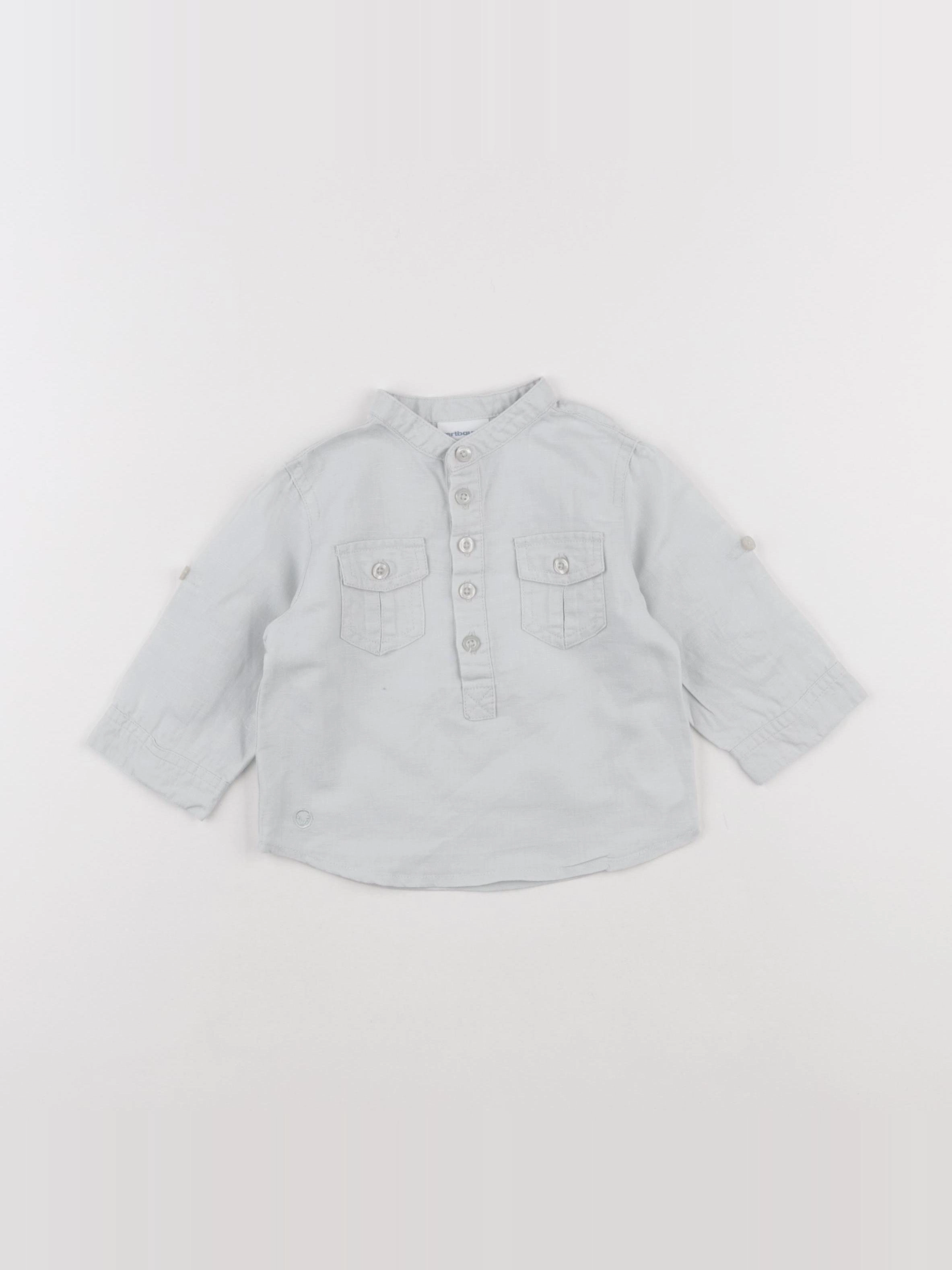 Vertbaudet - chemise bleu - 6 mois