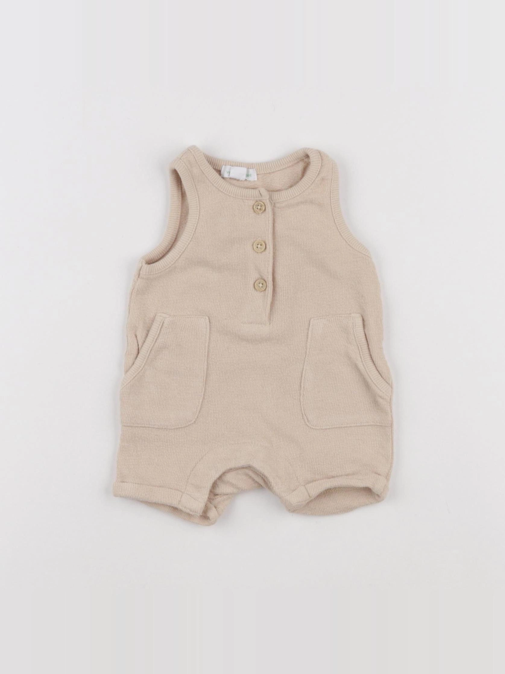 Vertbaudet - combinaison beige - 1 mois