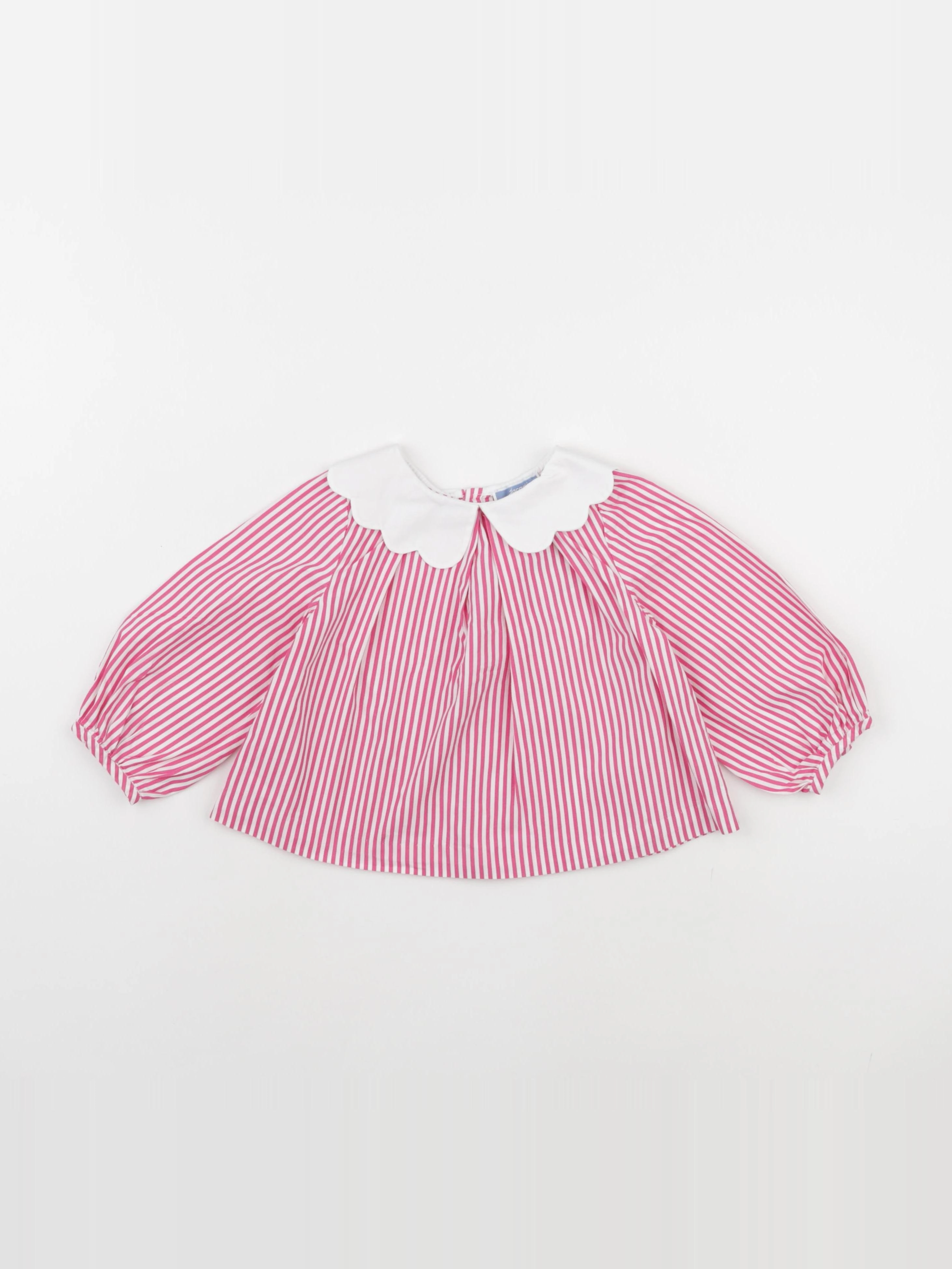 Jacadi - blouse rose, blanc - 24 mois