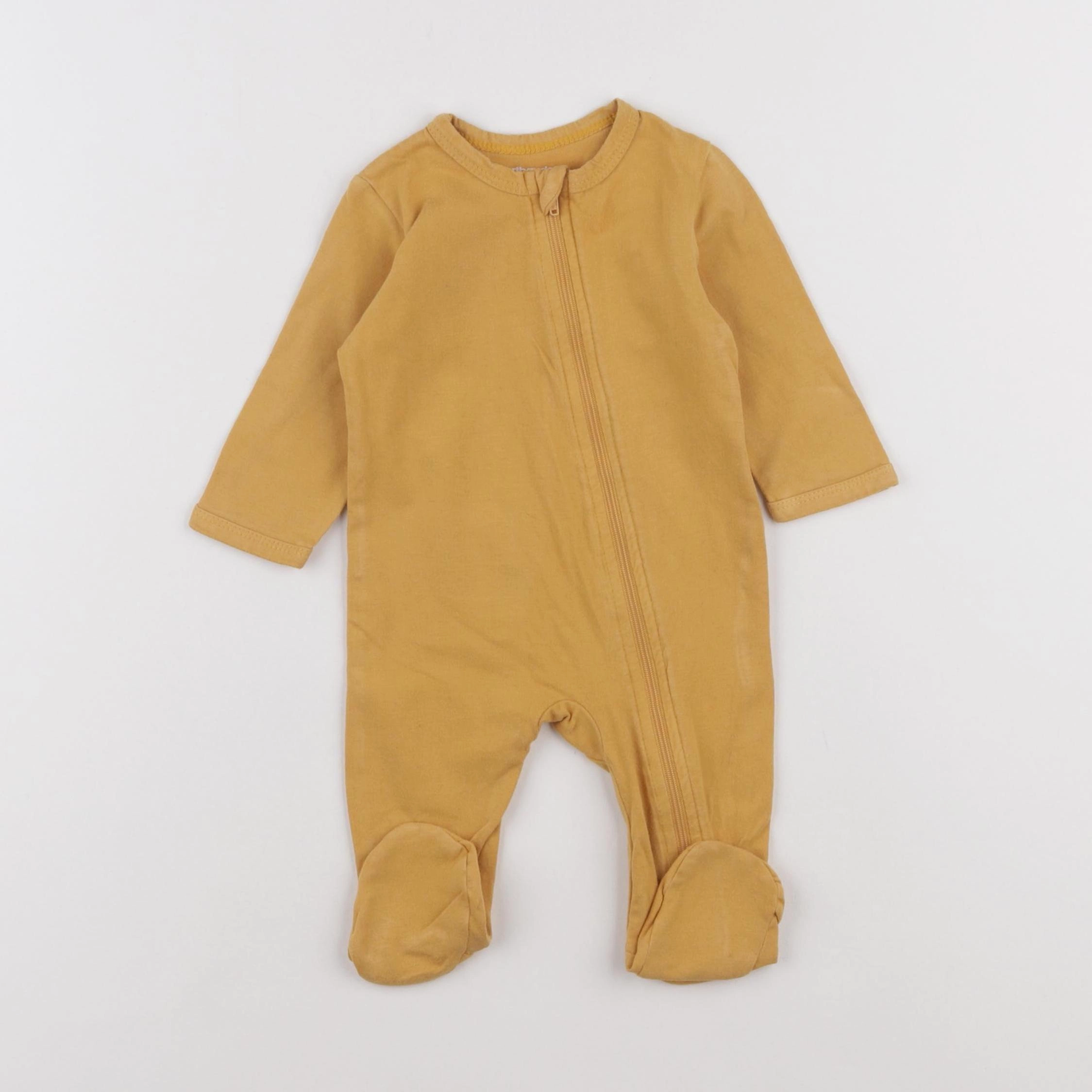 Vertbaudet - pyjama coton jaune - 3 mois