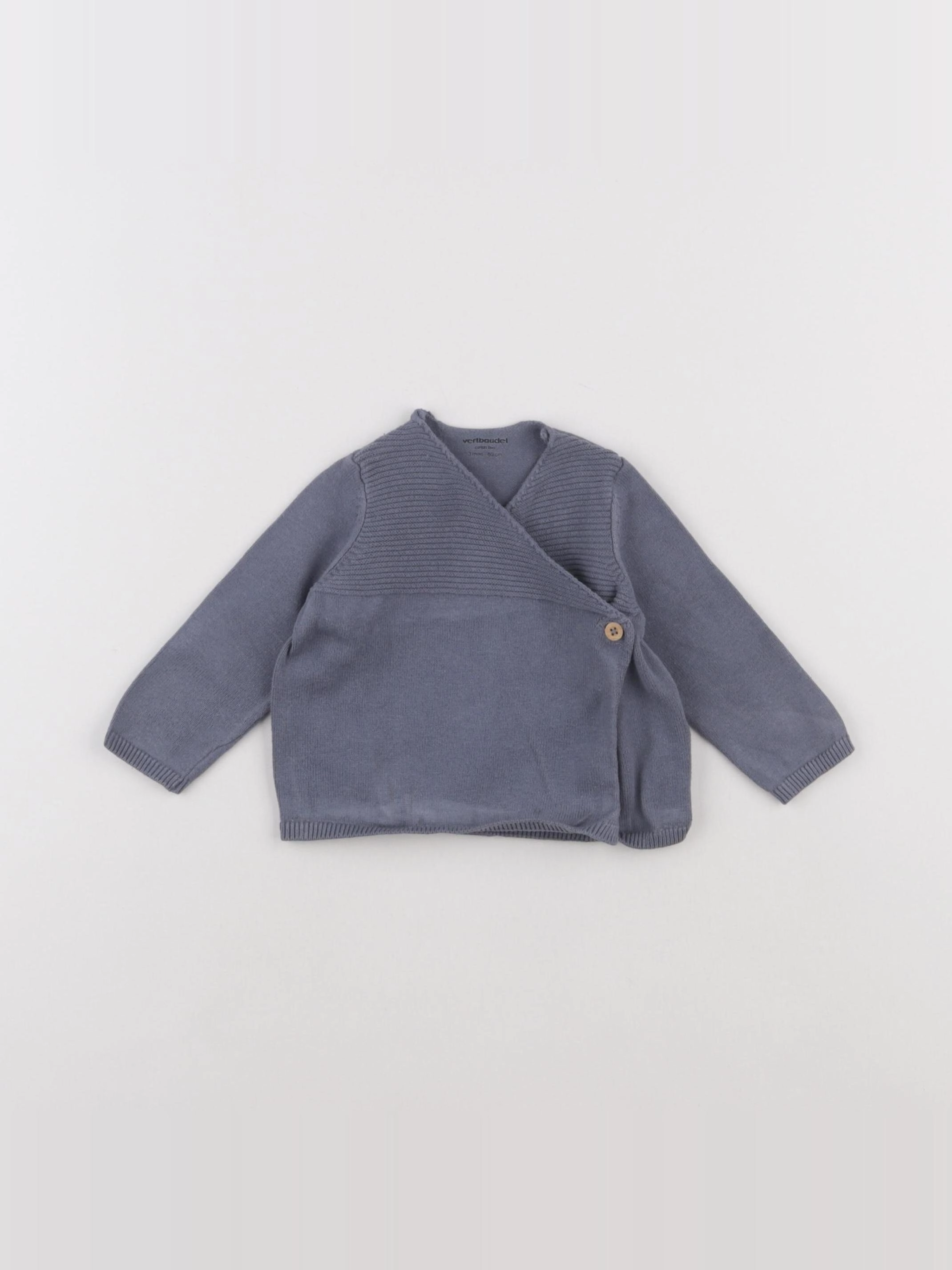Vertbaudet - gilet bleu - 3 mois