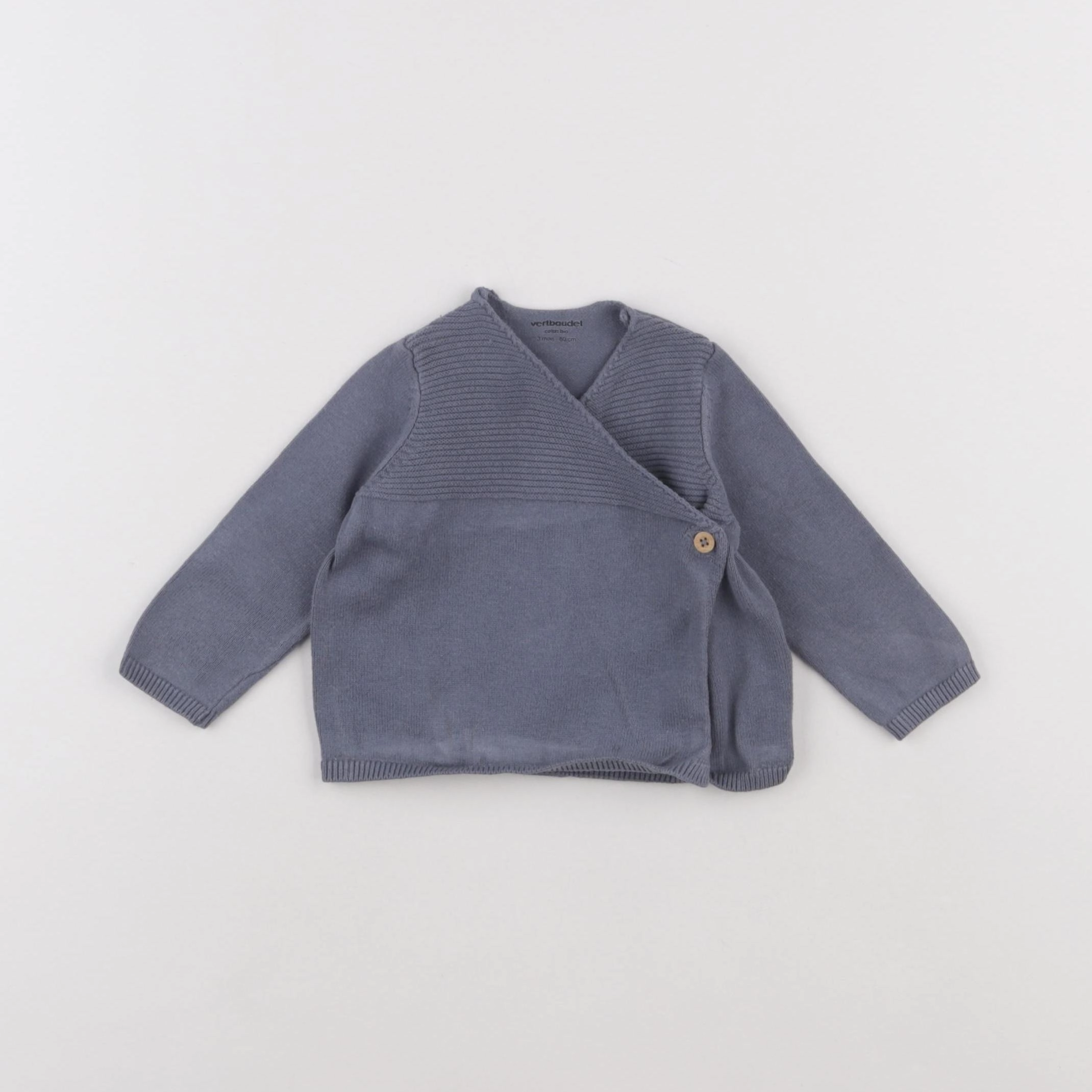 Vertbaudet - gilet bleu - 3 mois