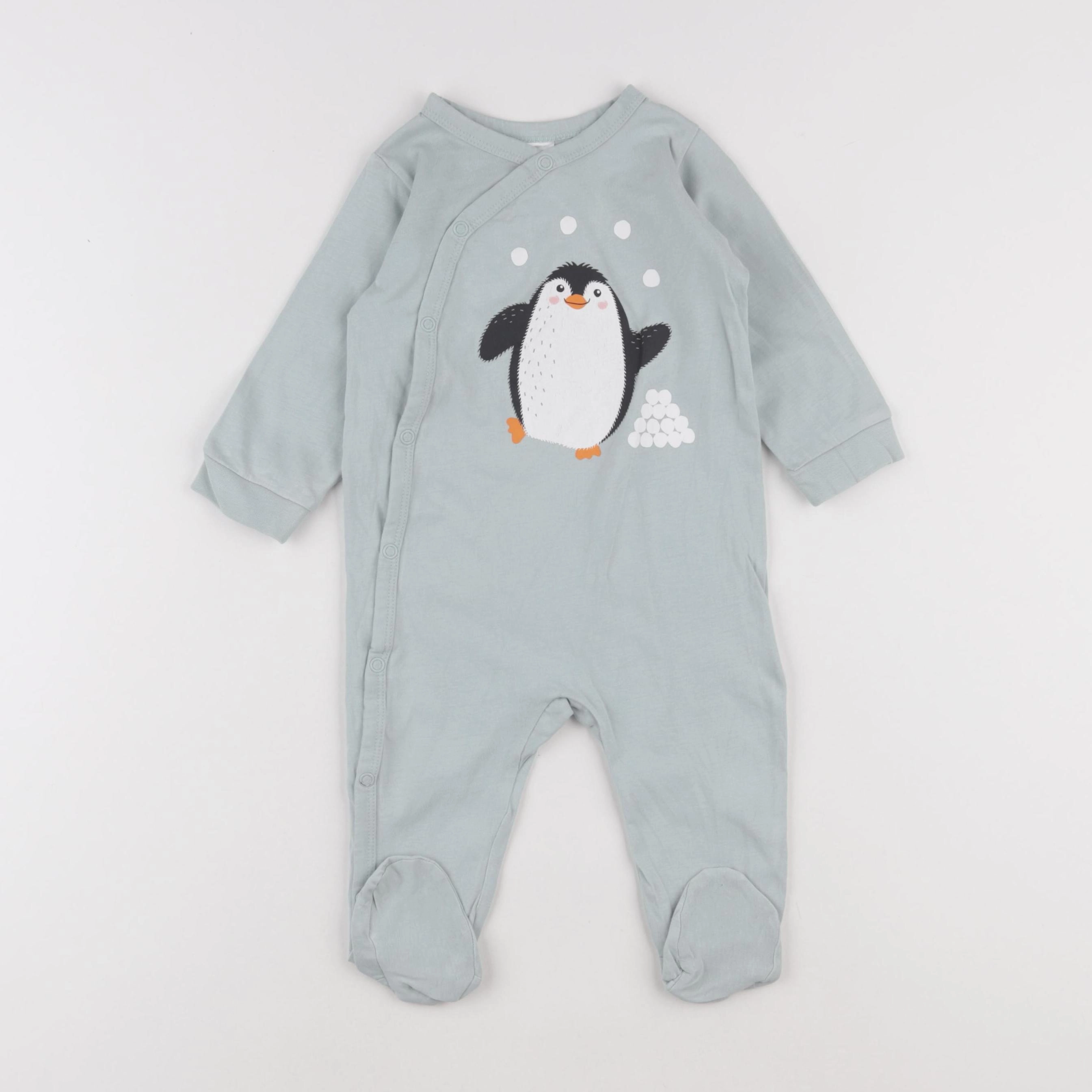 H&M - pyjama coton bleu - 6/9 mois