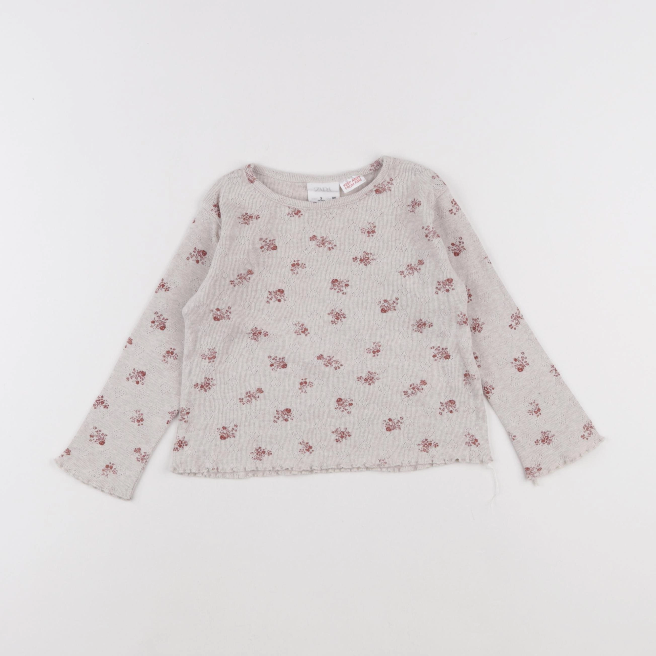 Zara - tee-shirt gris - 3 ans