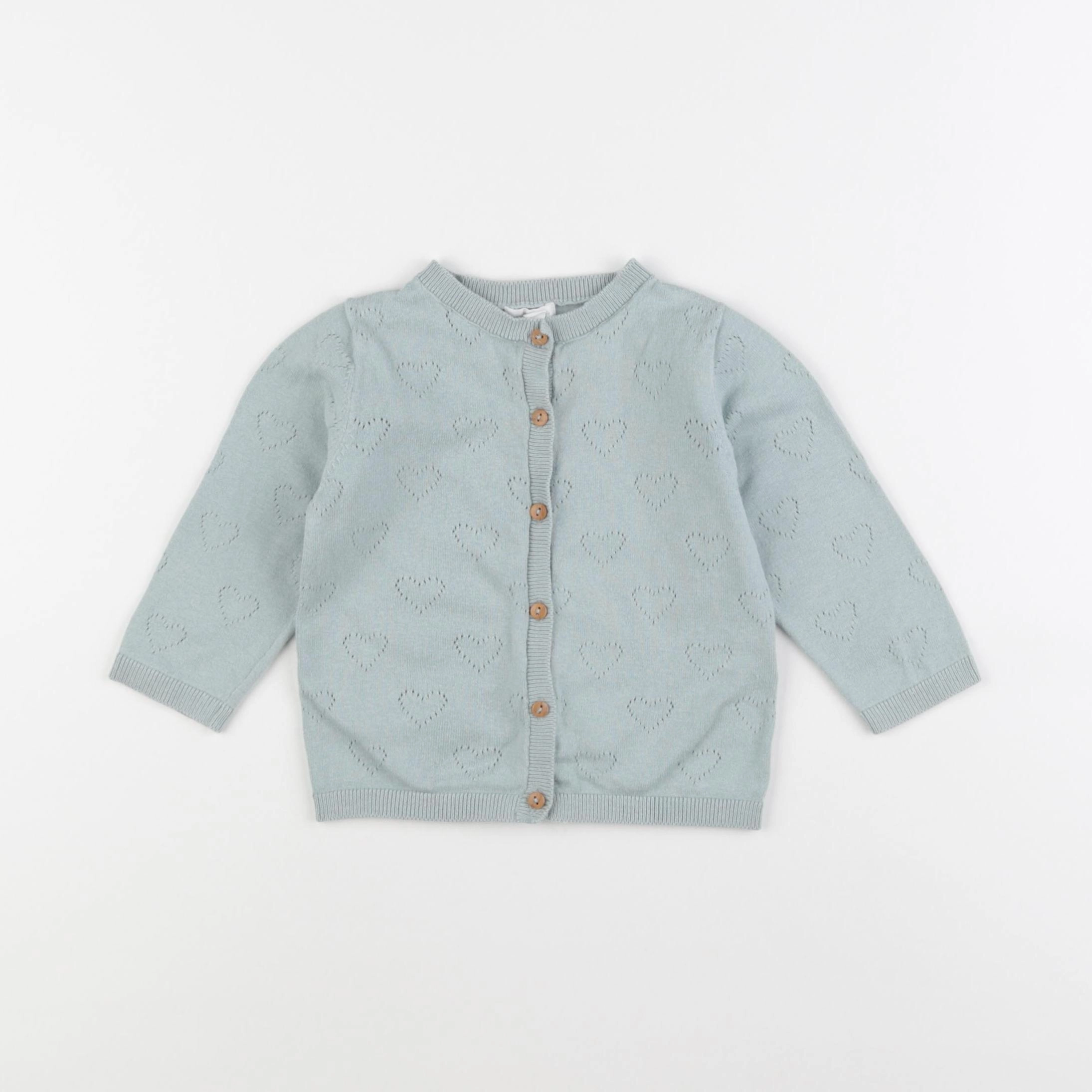 Vertbaudet - gilet bleu - 12 mois