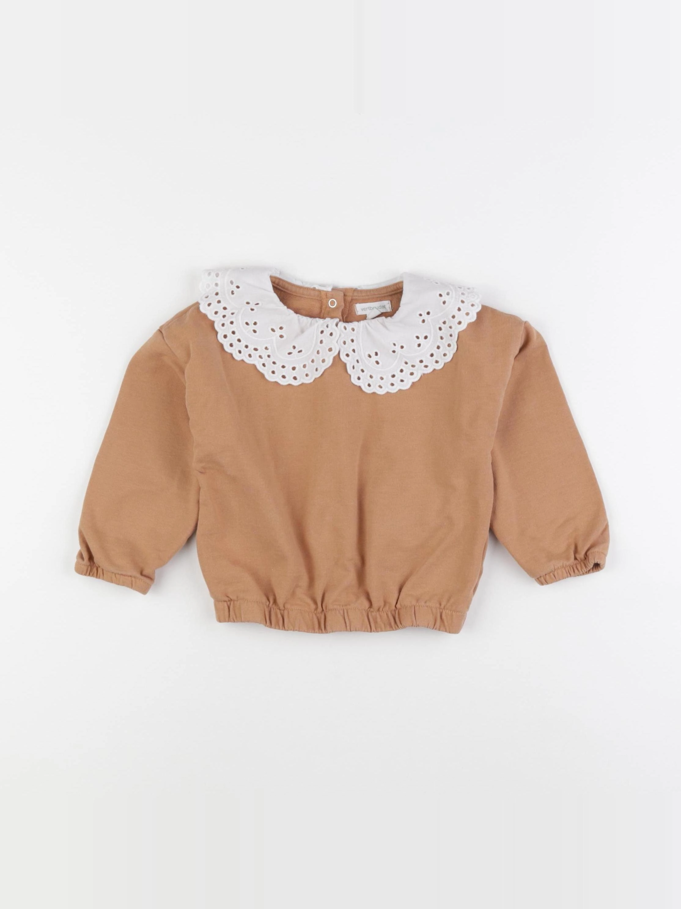 Vertbaudet - sweat marron - 24 mois