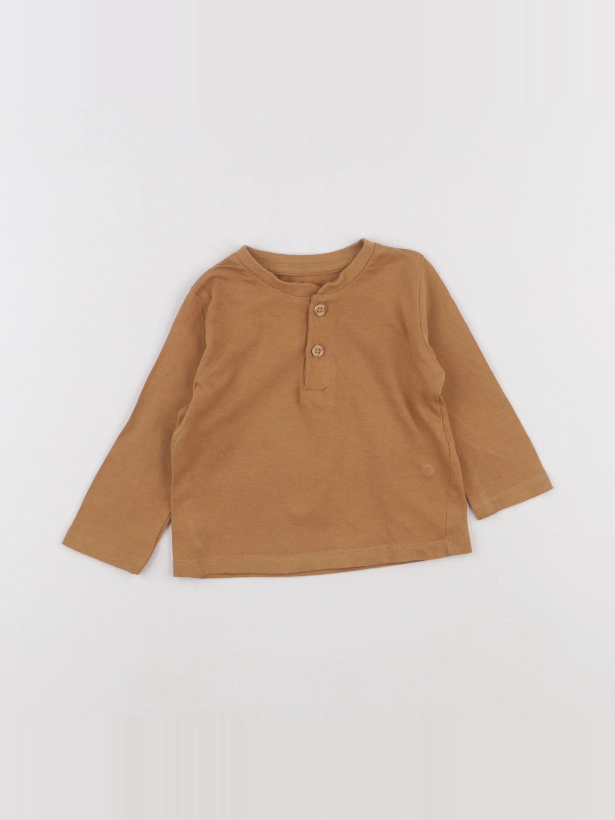 Vertbaudet - tee-shirt marron - 9 mois