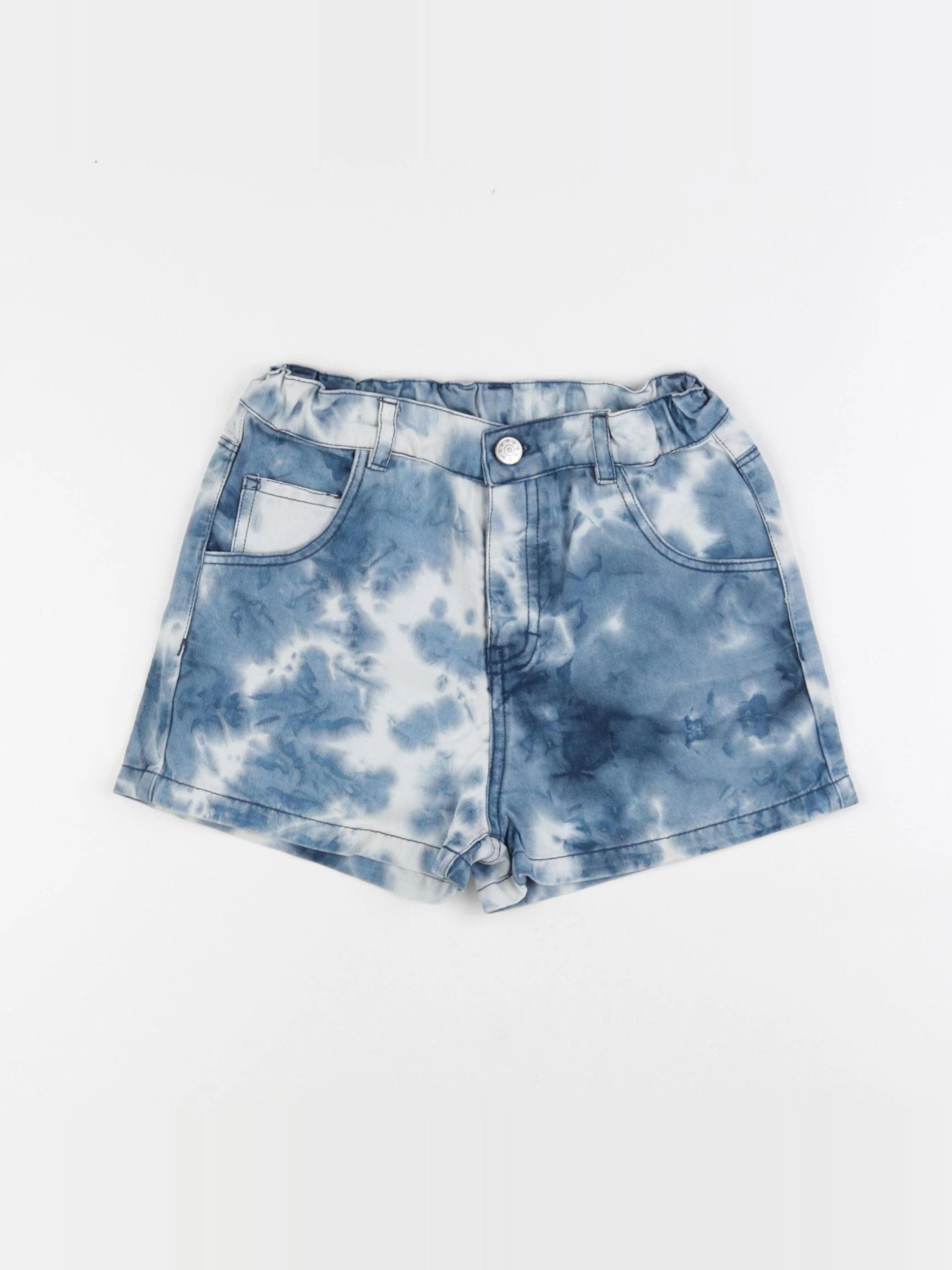 Monoprix - short blanc, bleu - 10 ans