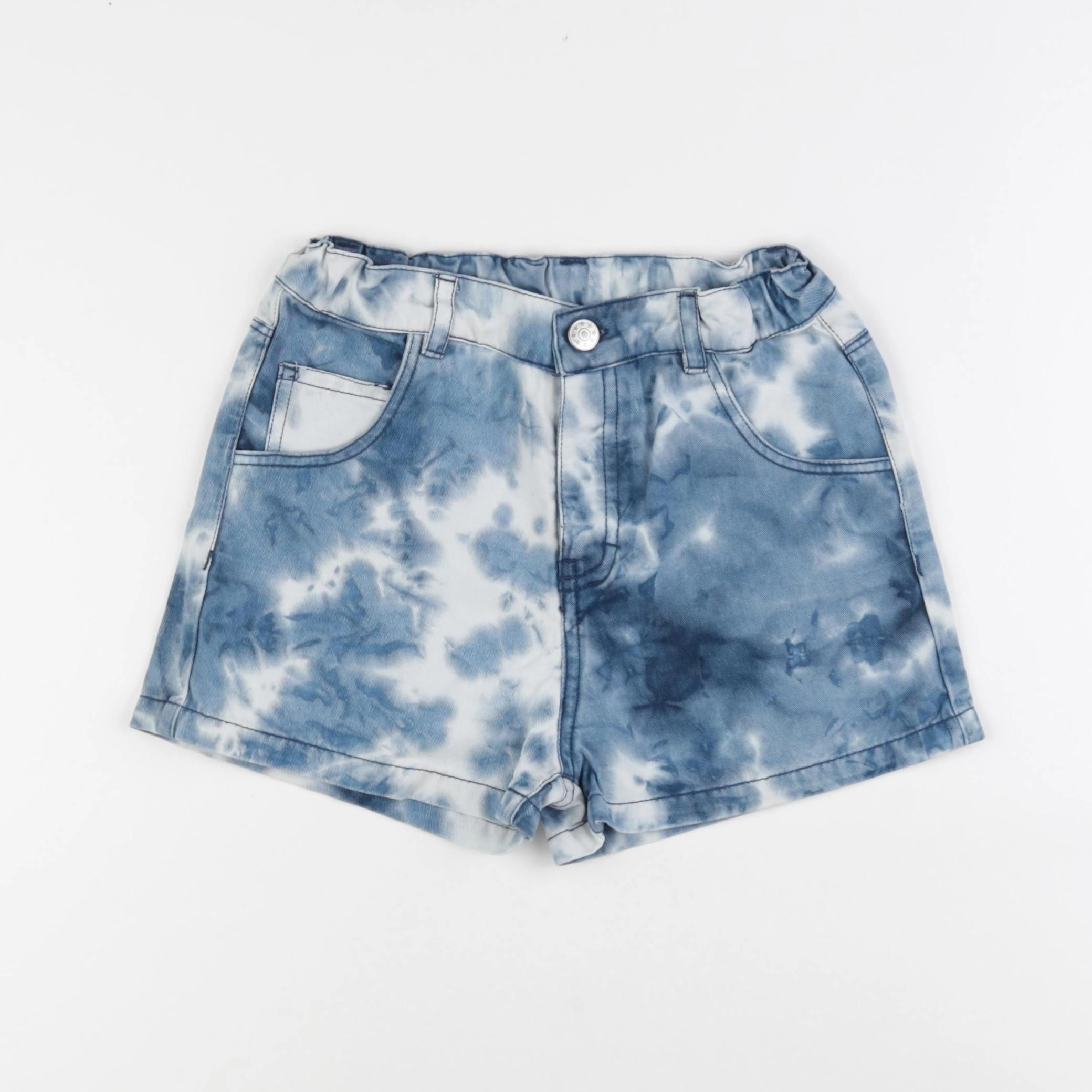 Monoprix - short blanc, bleu - 10 ans