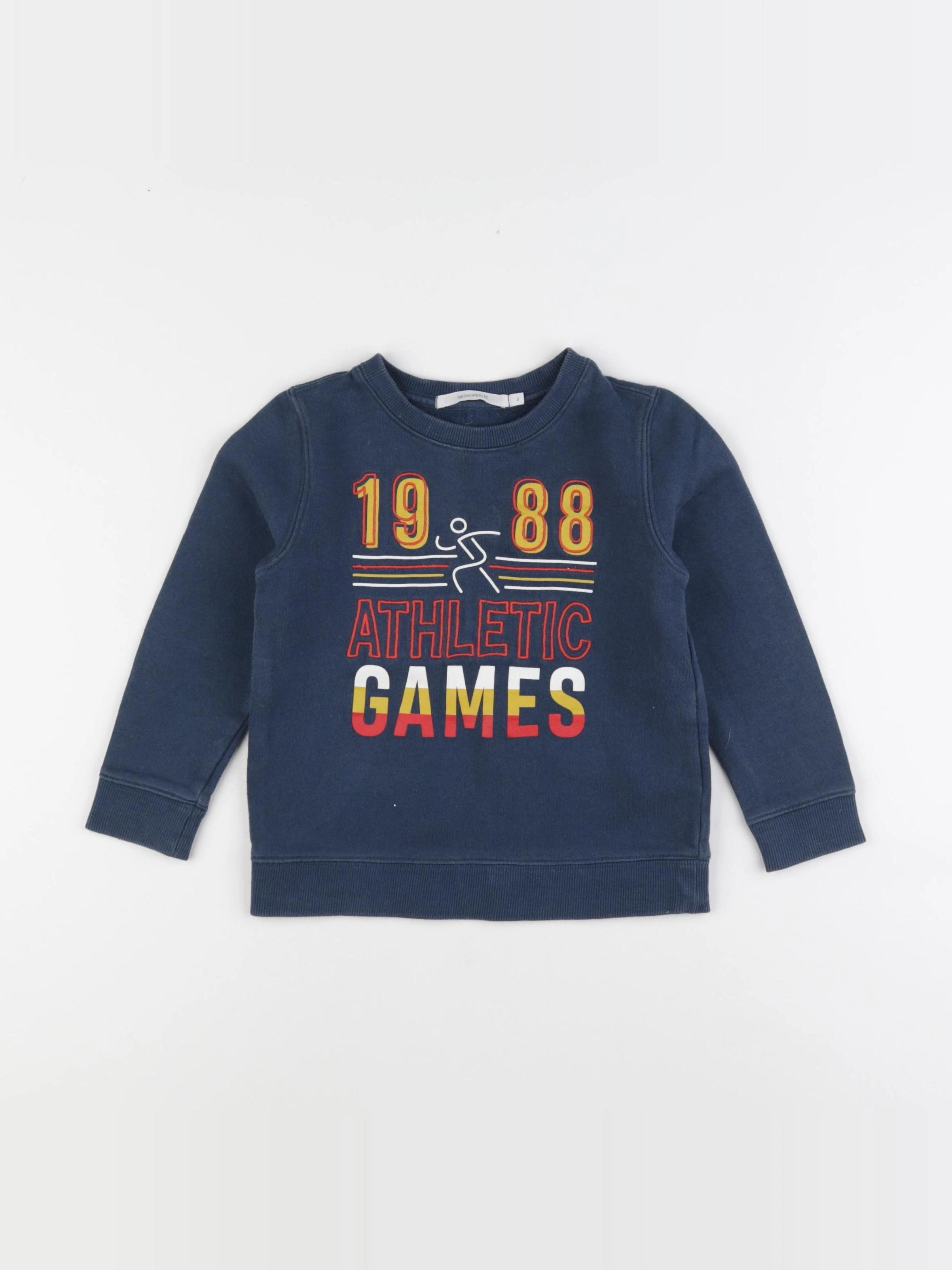 Monoprix - sweat bleu - 4 ans