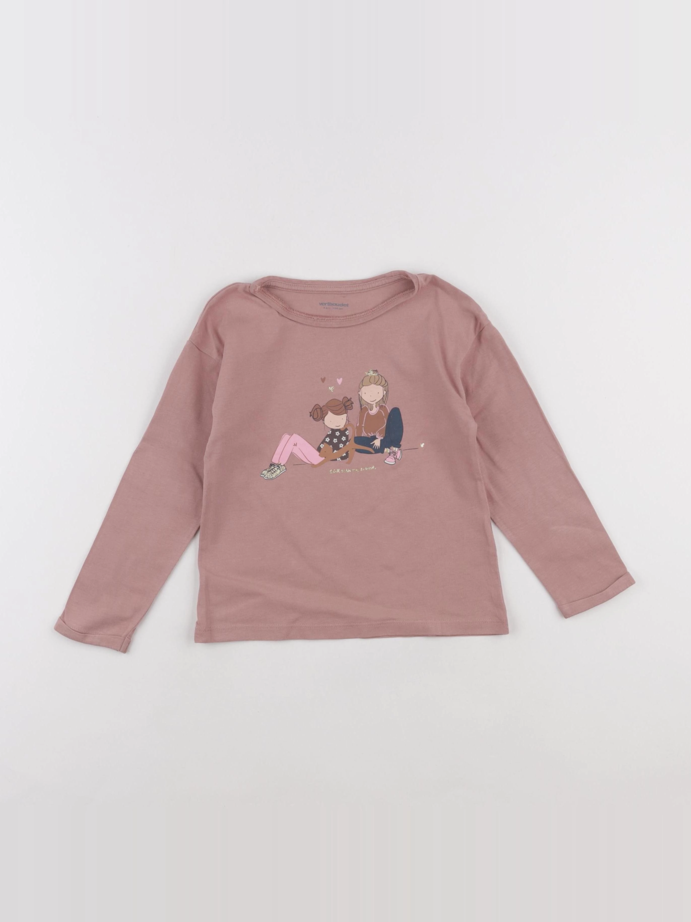 Vertbaudet - tee-shirt rose - 4 ans