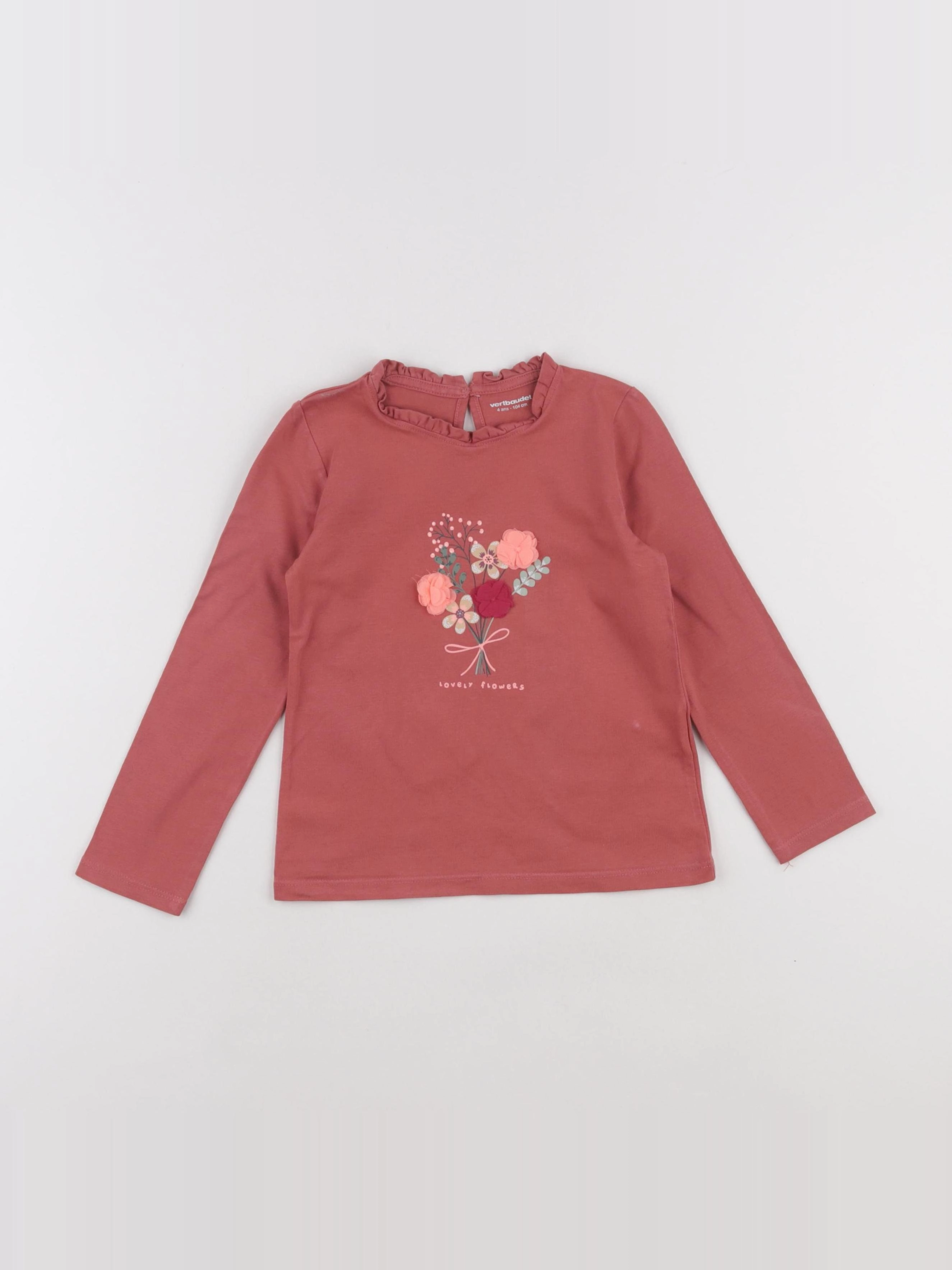 Vertbaudet - tee-shirt rose - 4 ans
