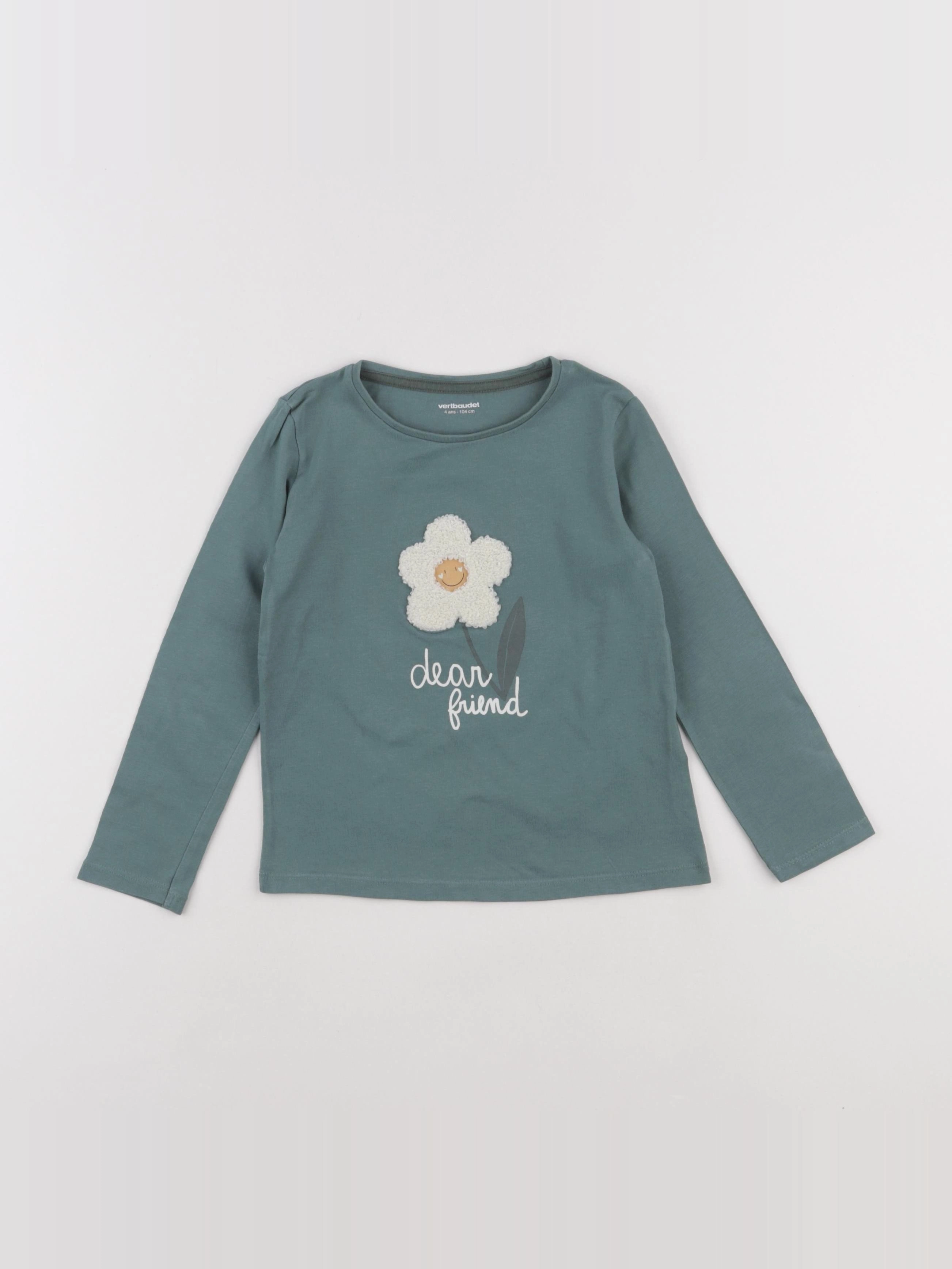 Vertbaudet - tee-shirt vert - 4 ans