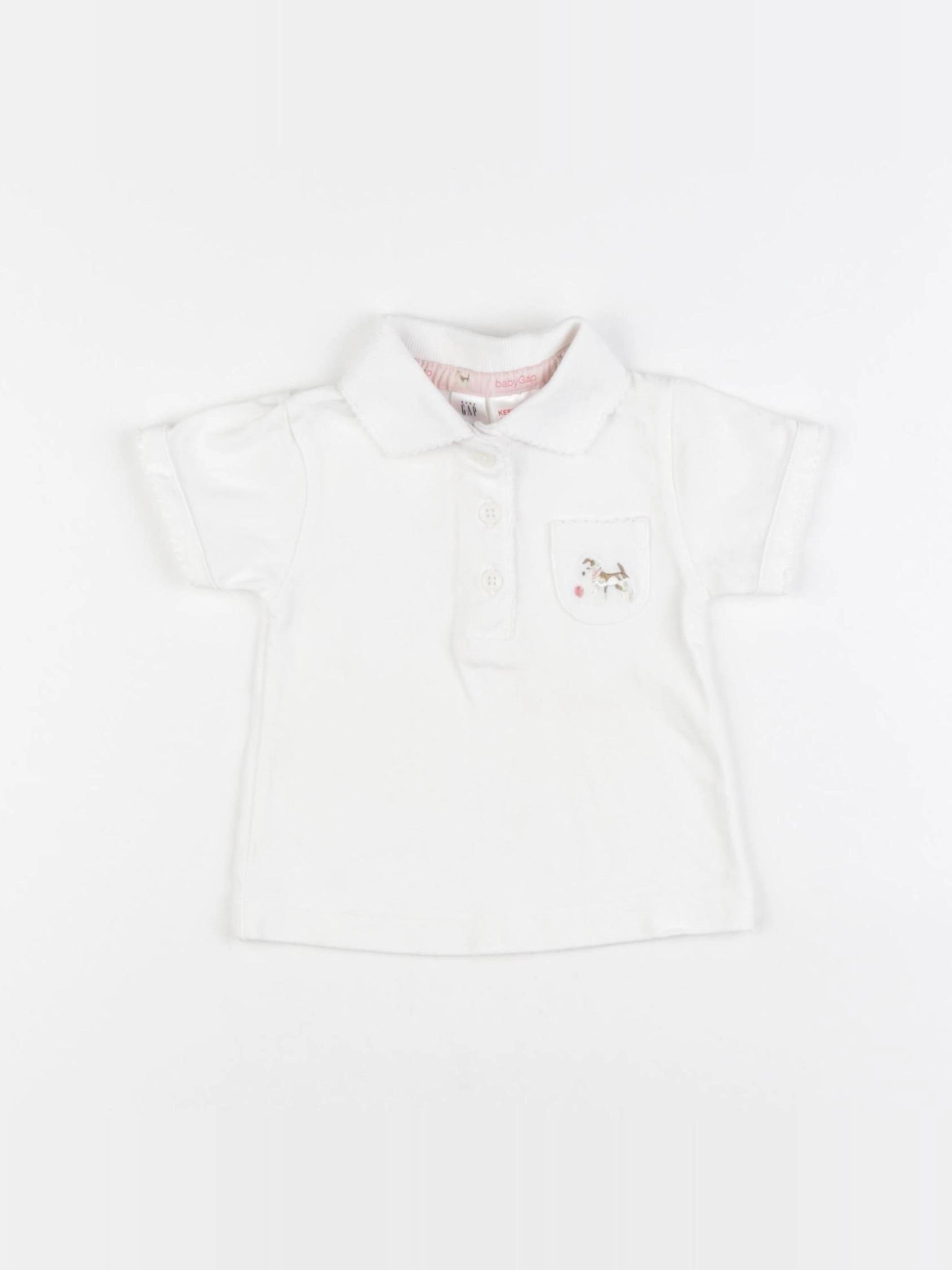 GAP - polo blanc - 3/6 mois