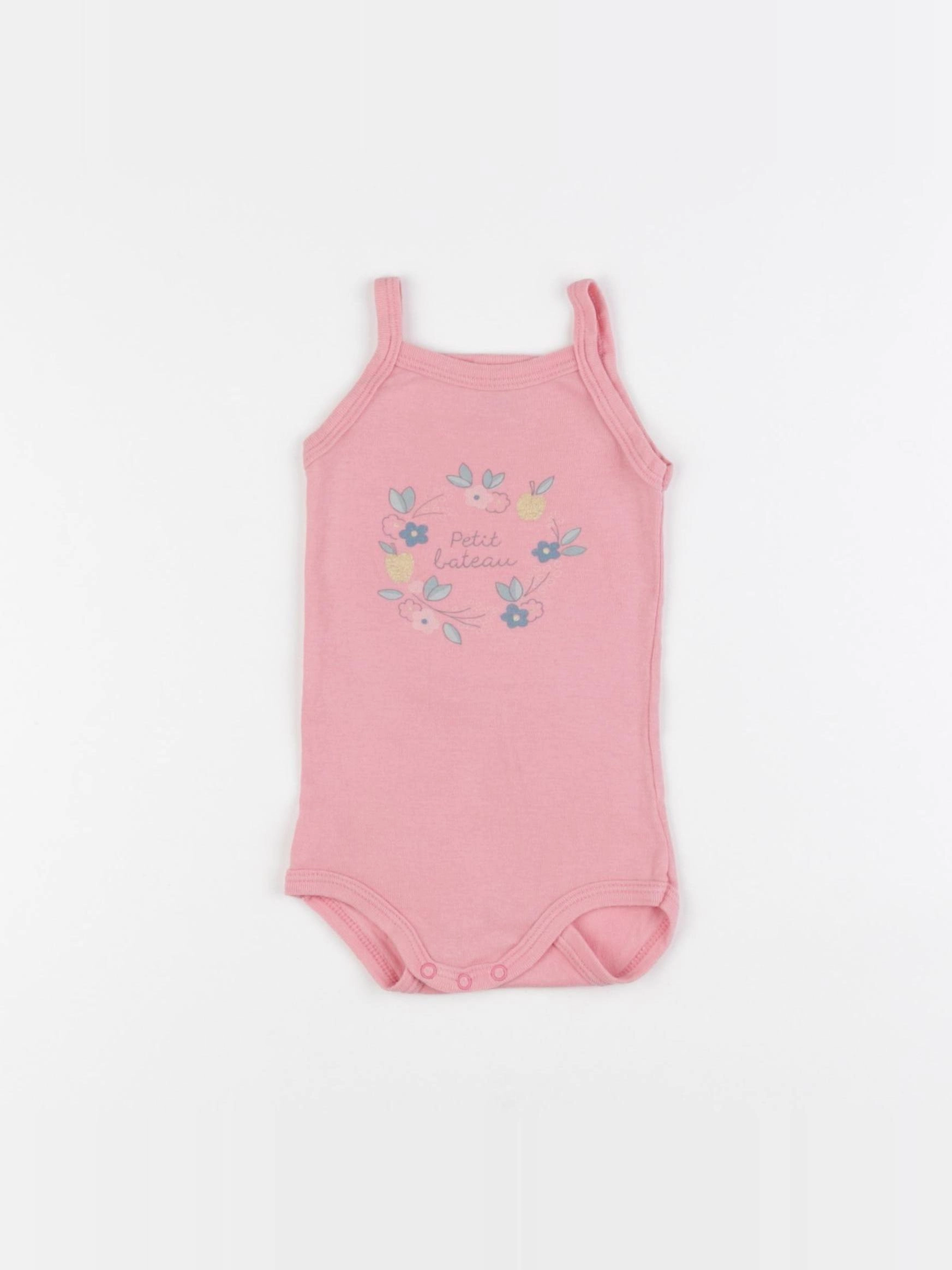 Petit Bateau - body rose - 6 mois