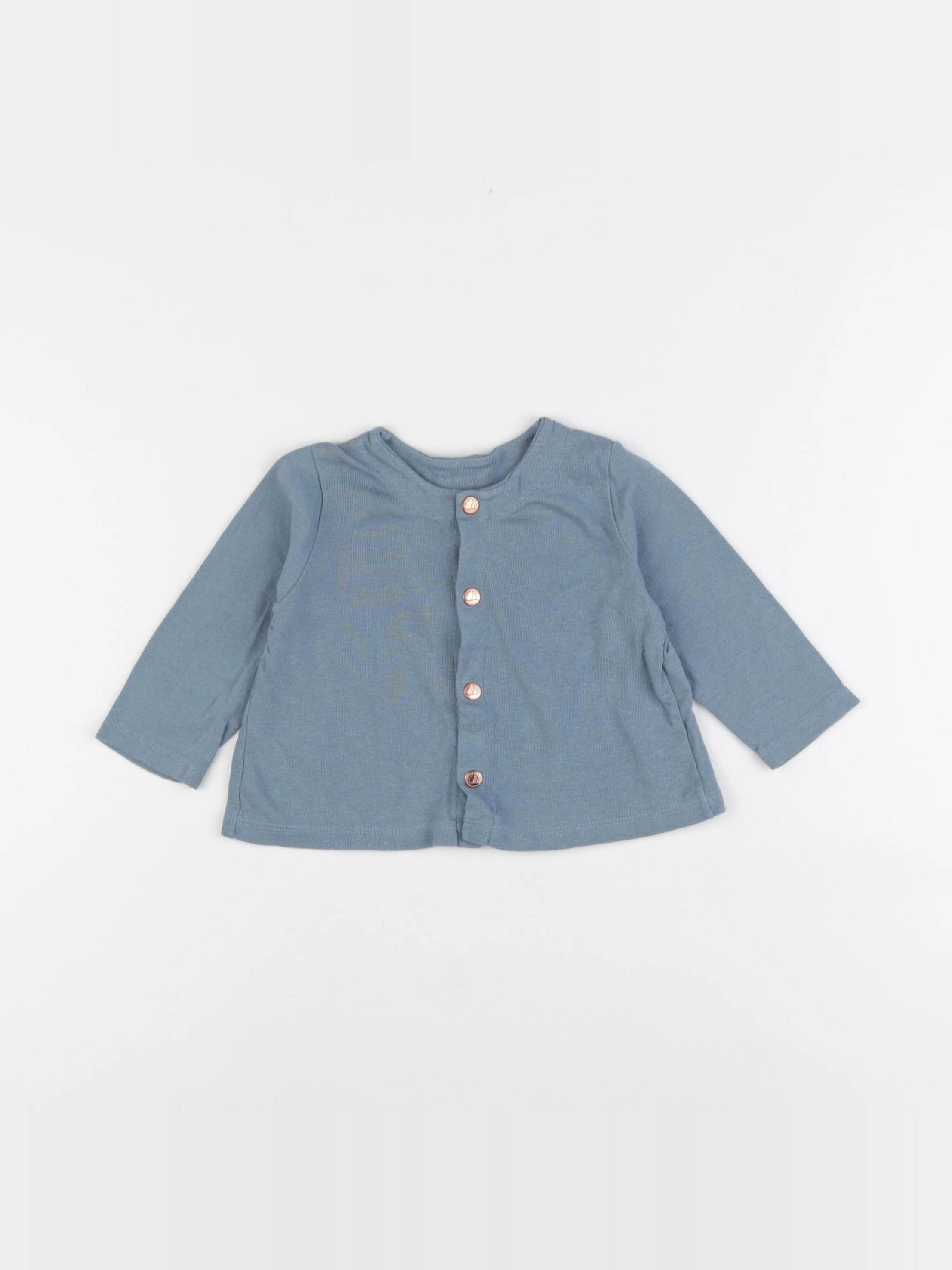 Petit Bateau - tee-shirt bleu - 6 mois