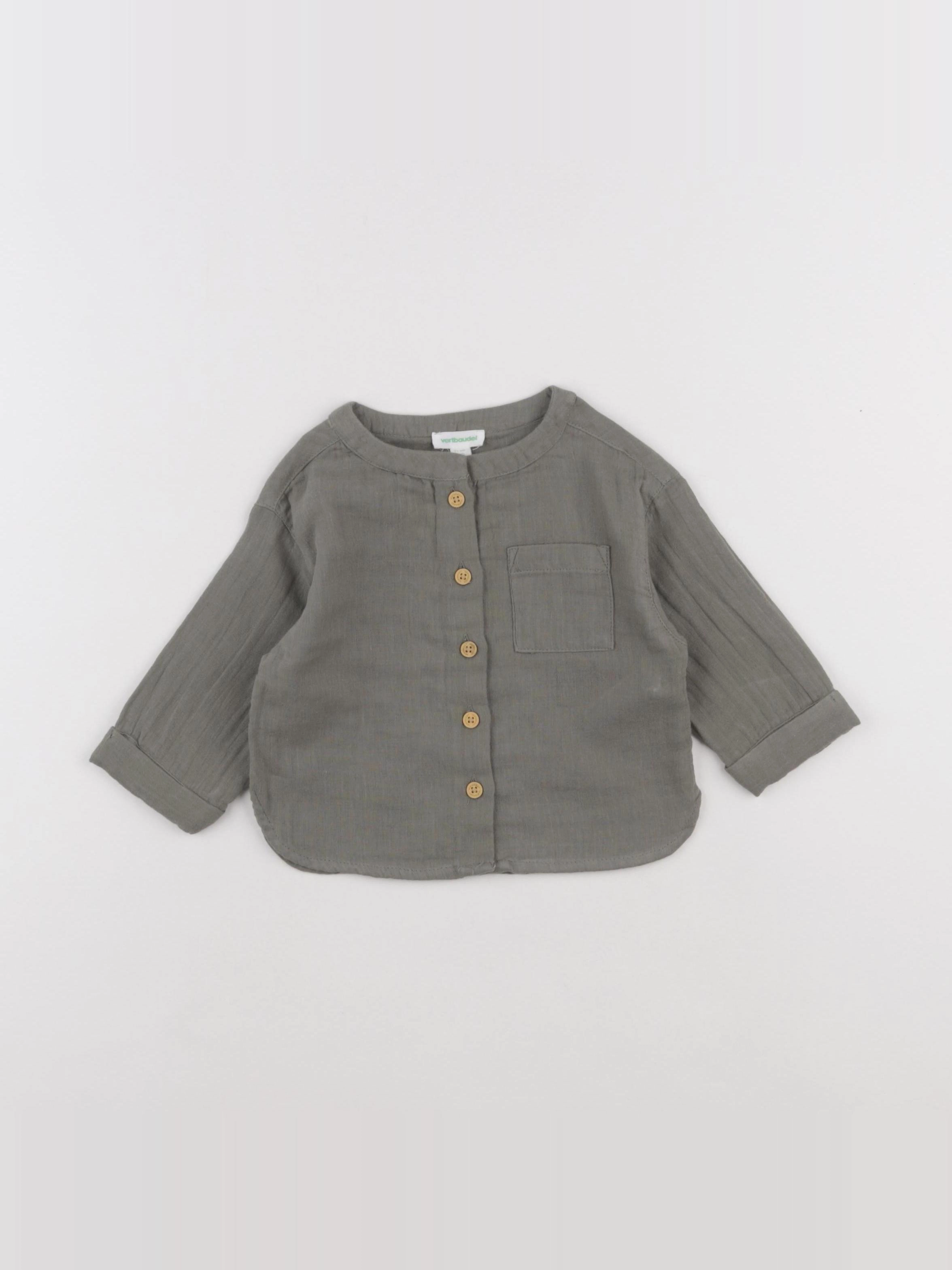 Vertbaudet - chemise vert - 9 mois