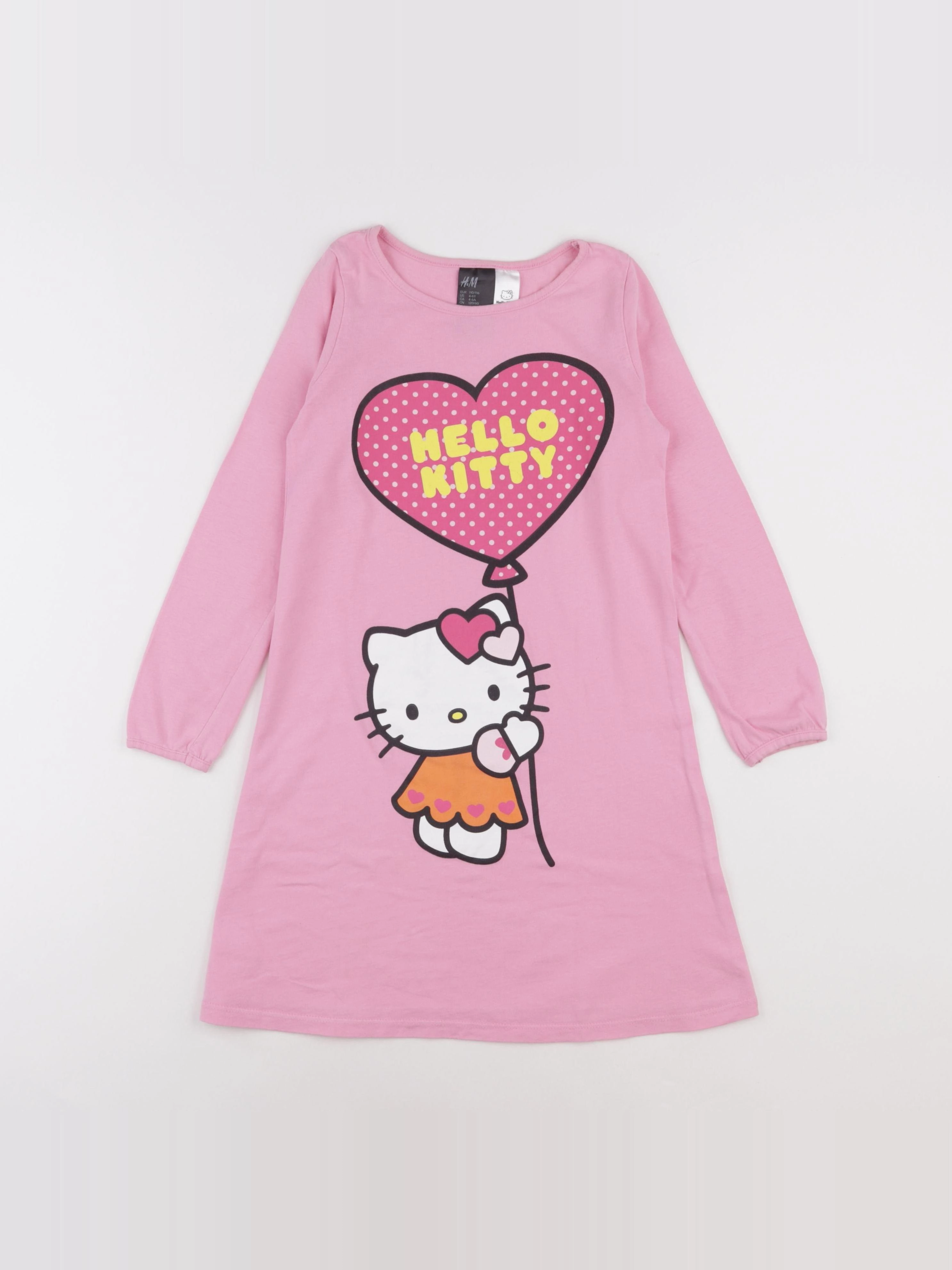 H&M - chemise de nuit coton rose - 4/6 ans