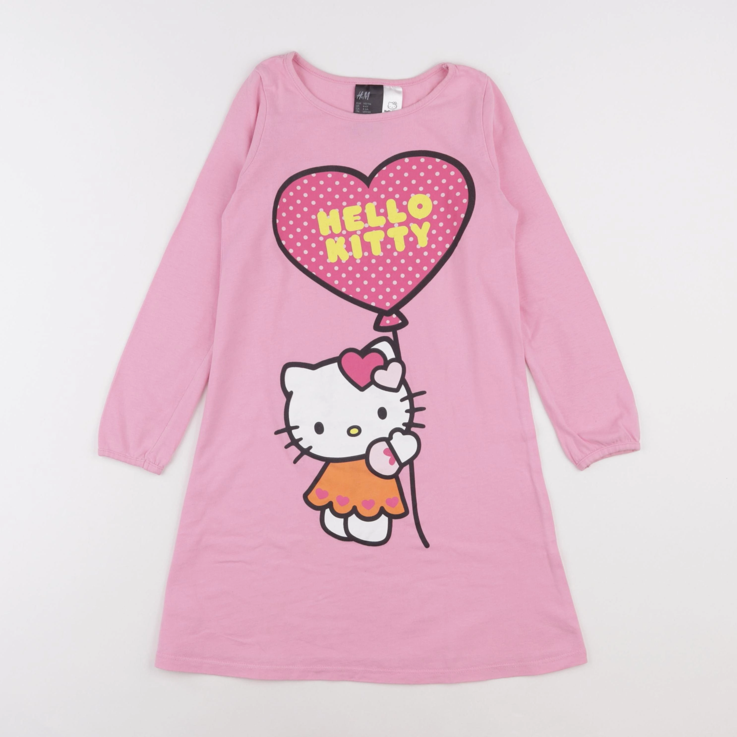 H&M - chemise de nuit coton rose - 4/6 ans