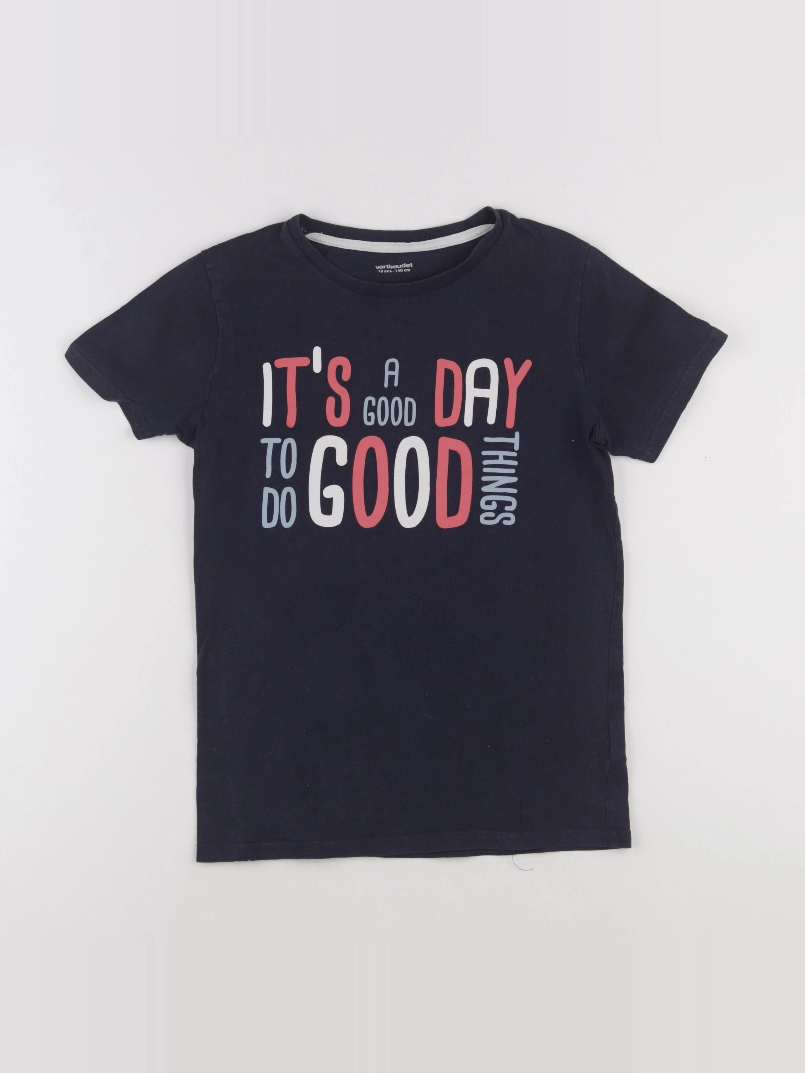 Vertbaudet - tee-shirt bleu - 10 ans