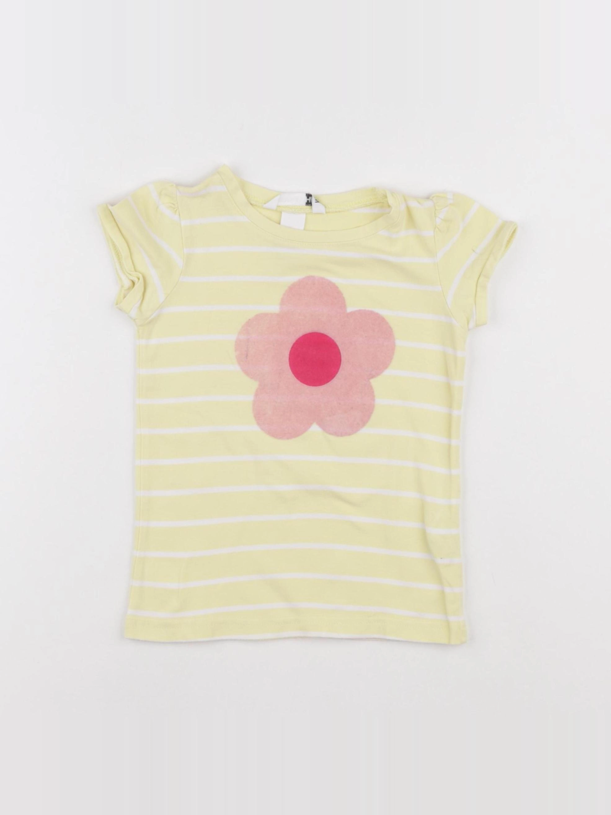 H&M - tee-shirt jaune - 18/24 mois