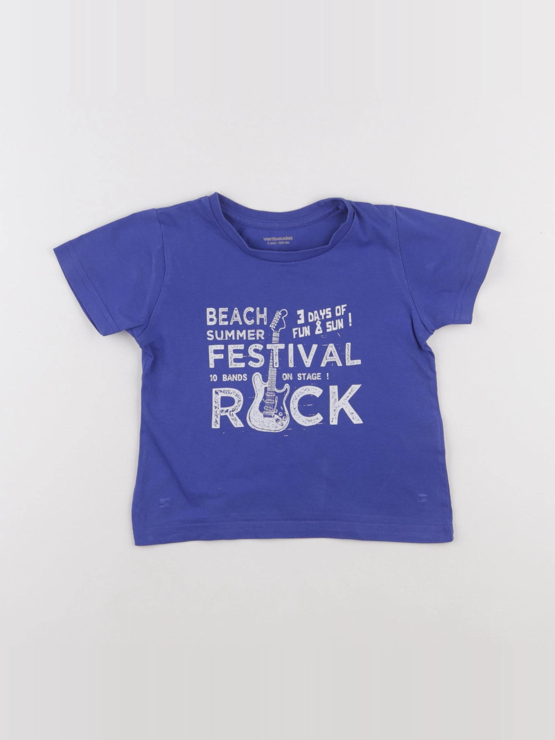 Vertbaudet - tee-shirt bleu - 4 ans