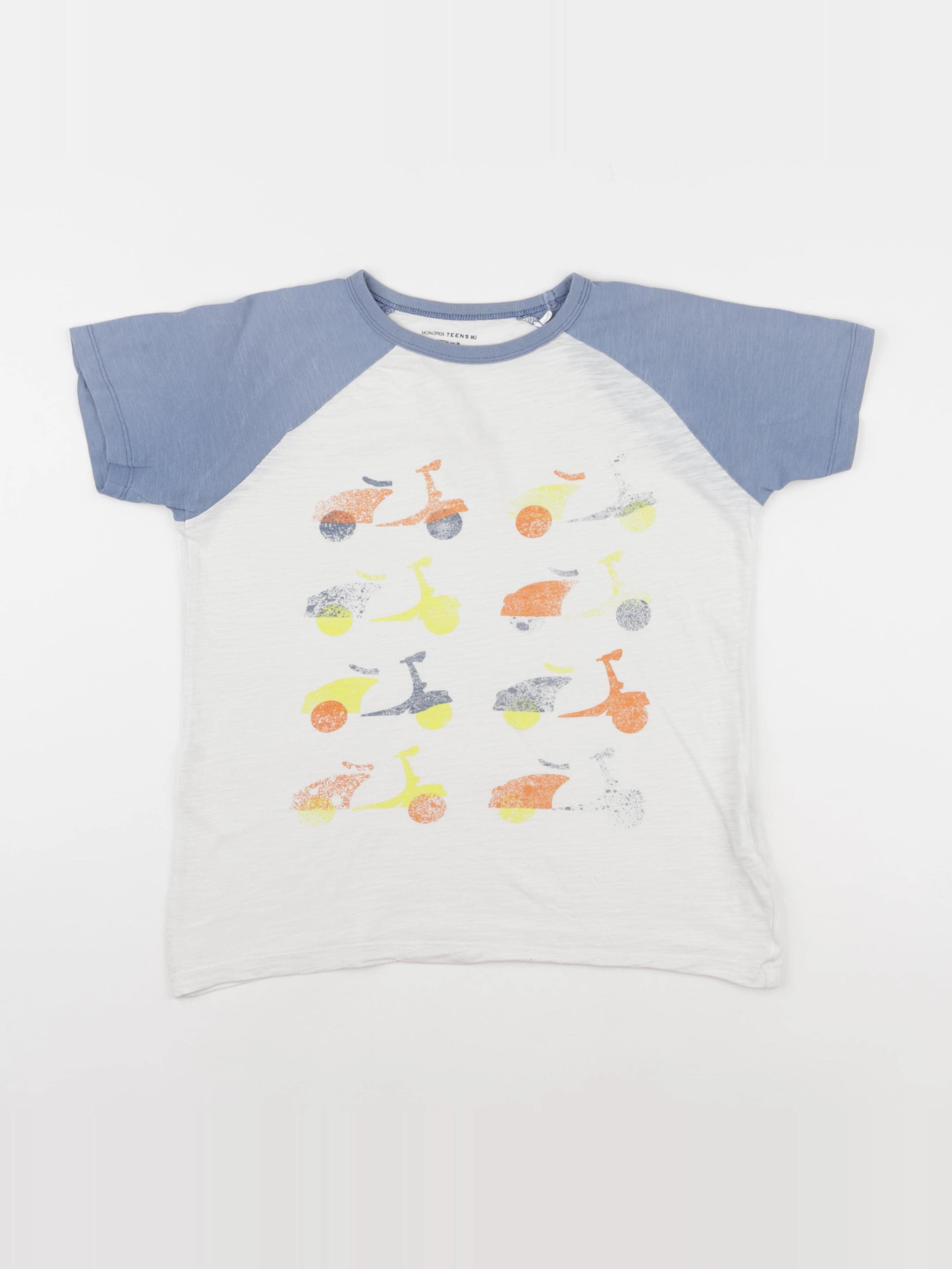 Monoprix - tee-shirt blanc, bleu - 12 ans