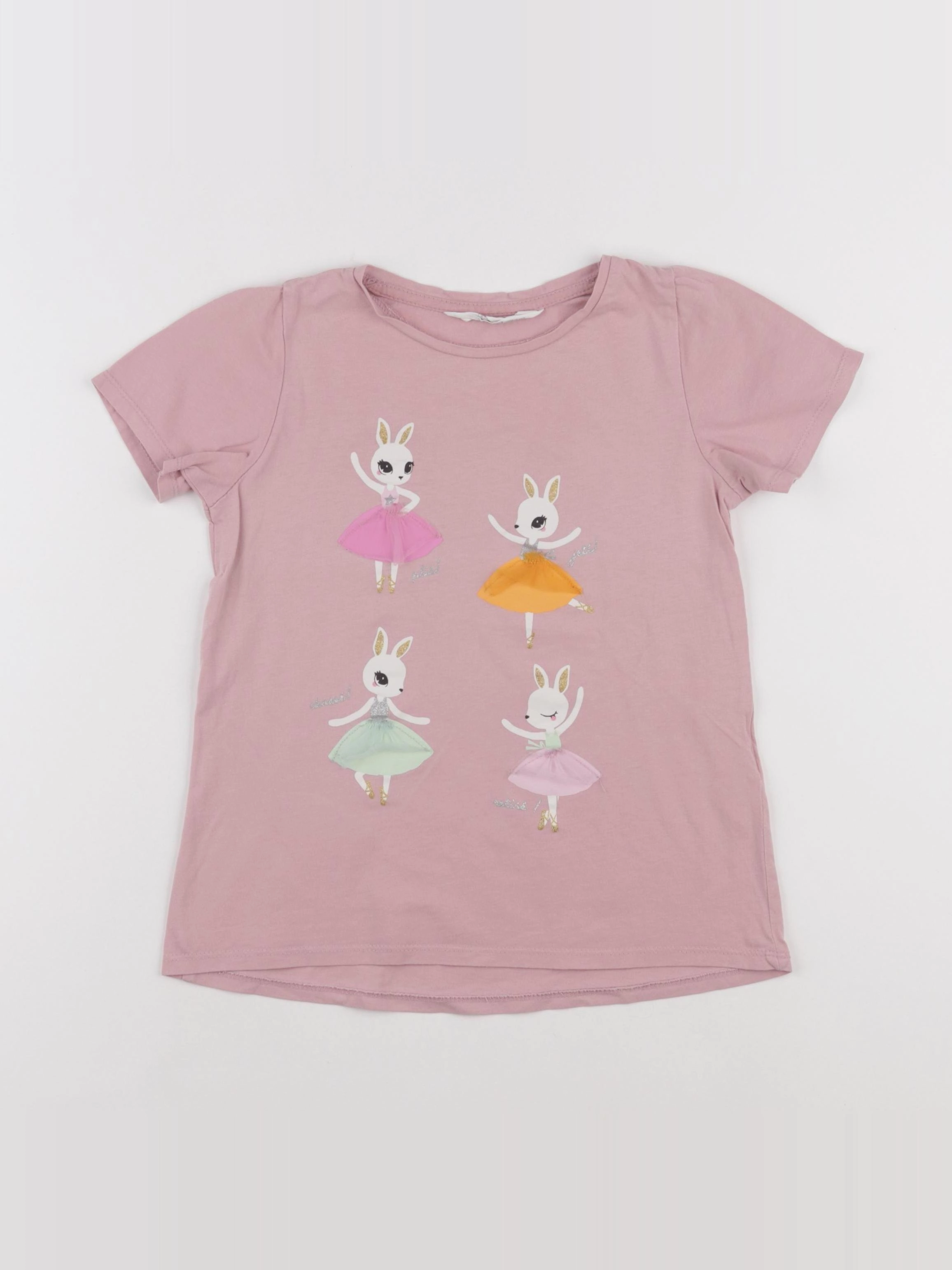 H&M - tee-shirt rose - 6/8 ans