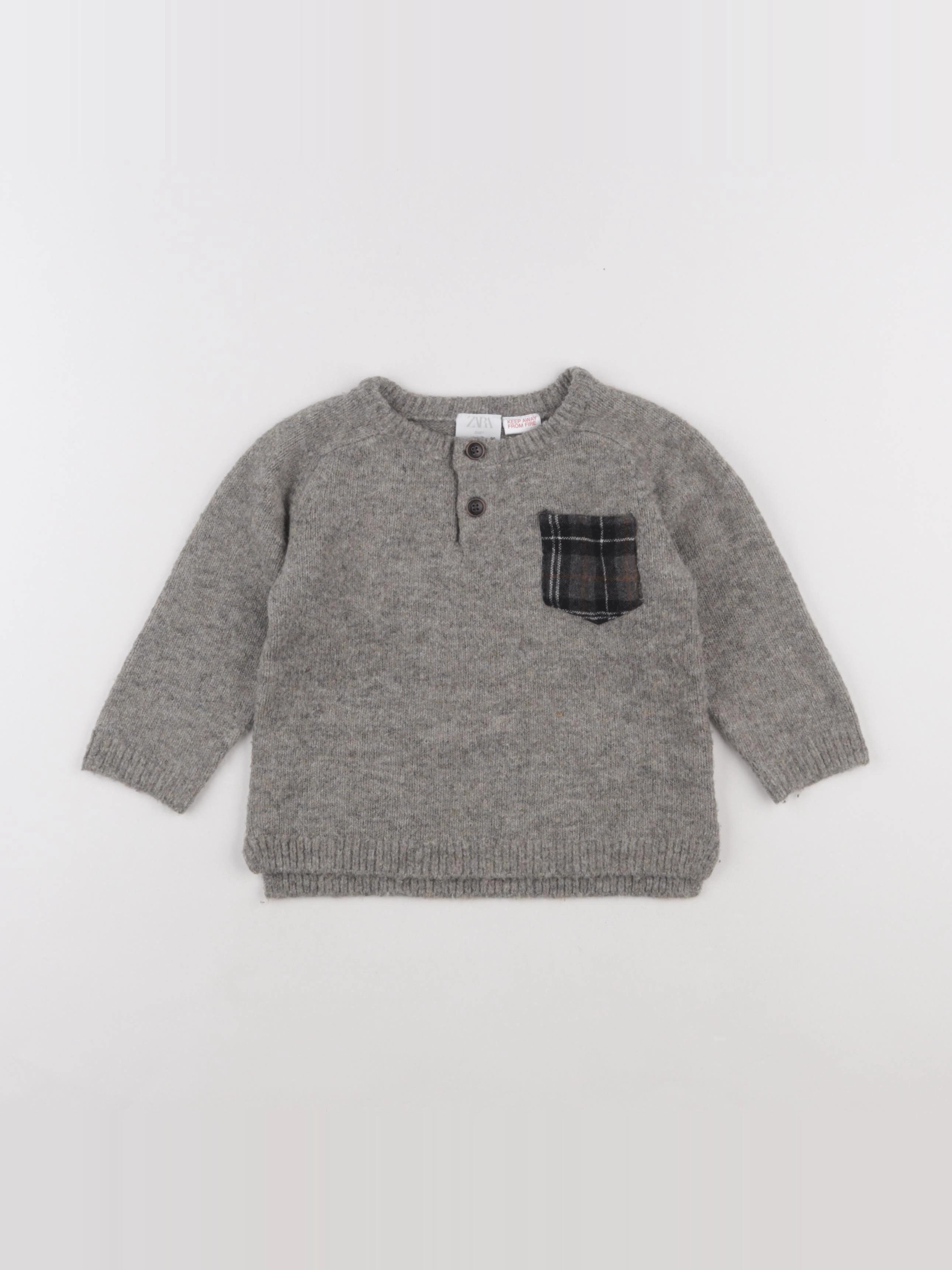 Zara - pull gris - 2/3 ans
