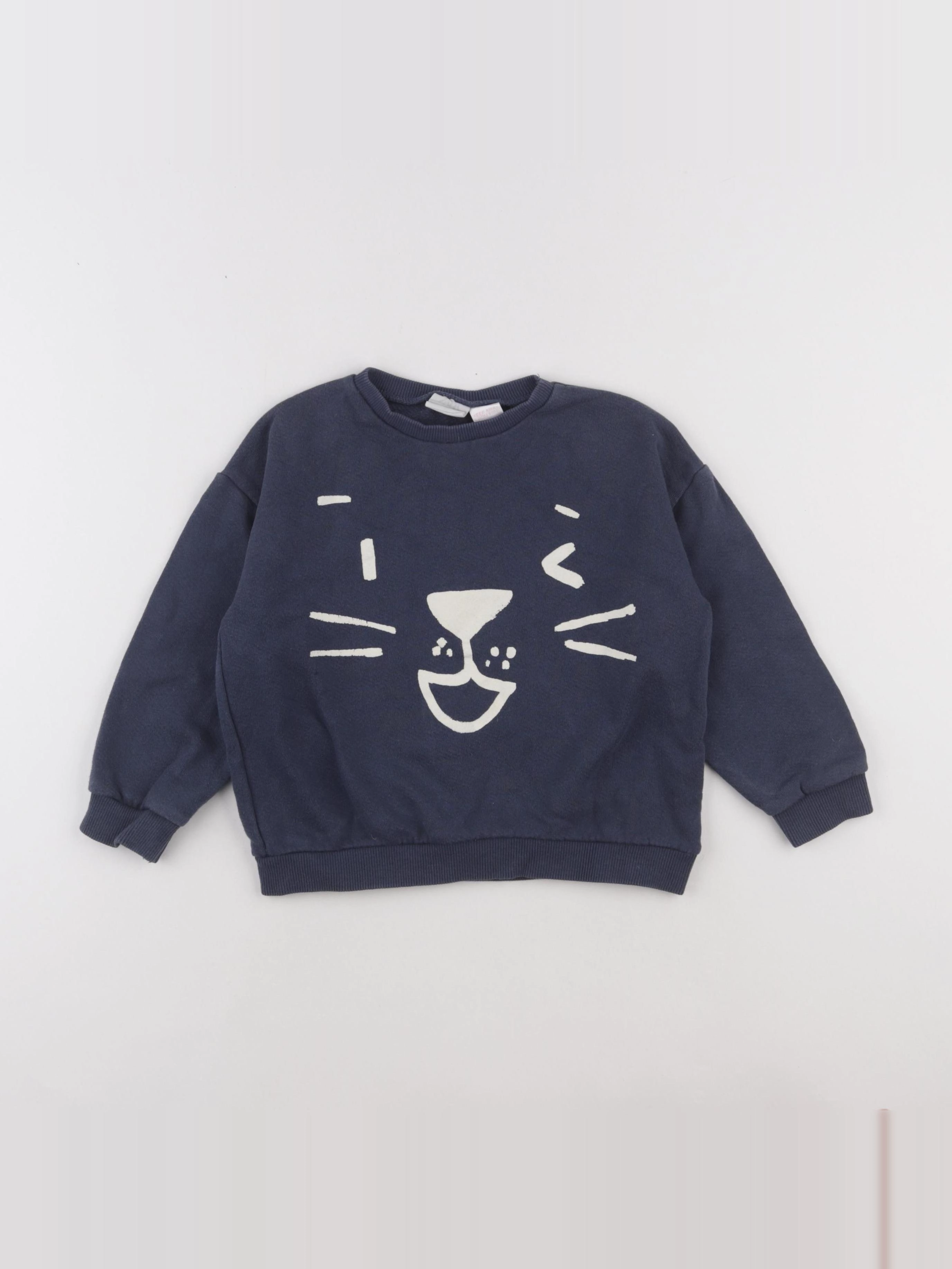Zara - sweat bleu - 2/3 ans