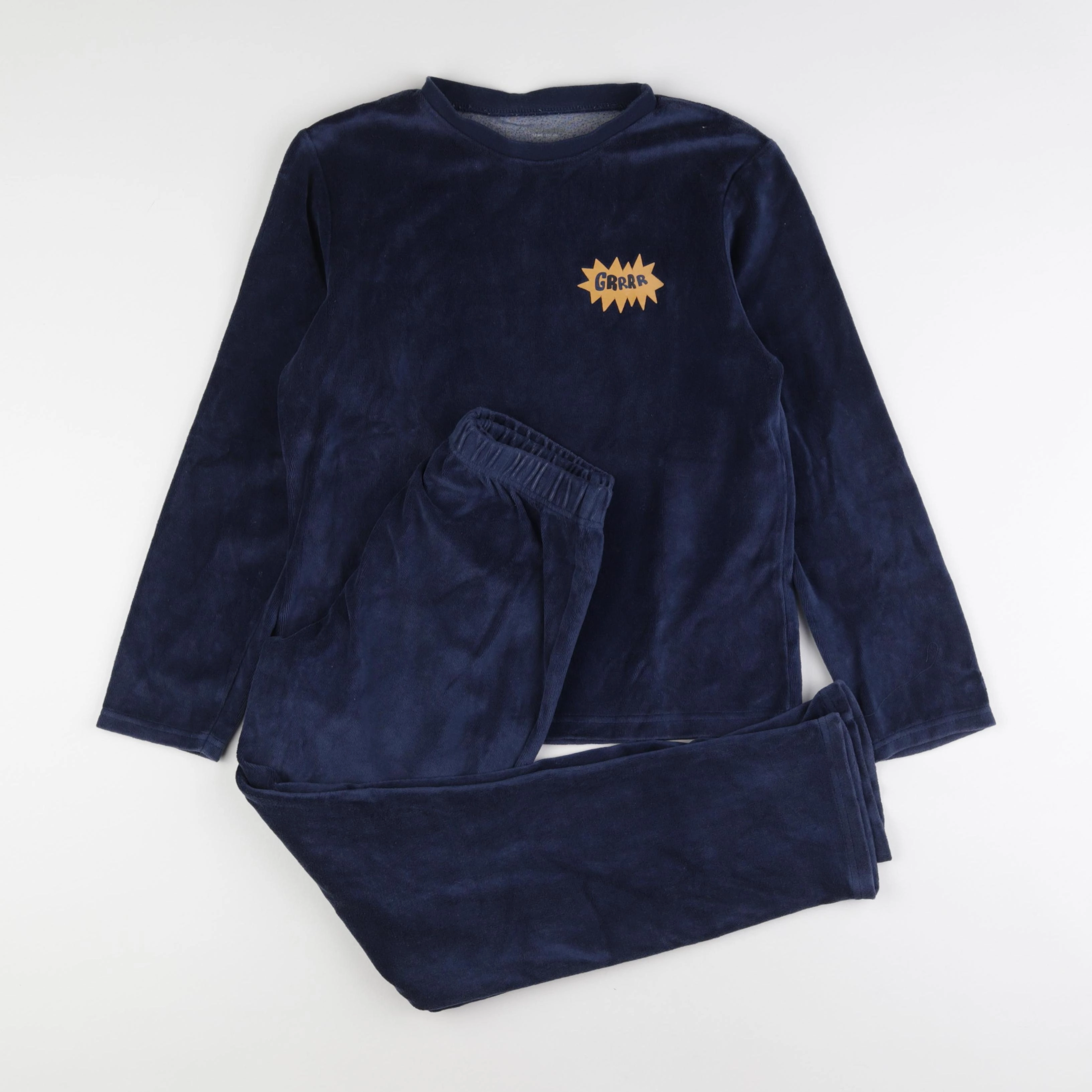 Vertbaudet - pyjama velours bleu - 12 ans