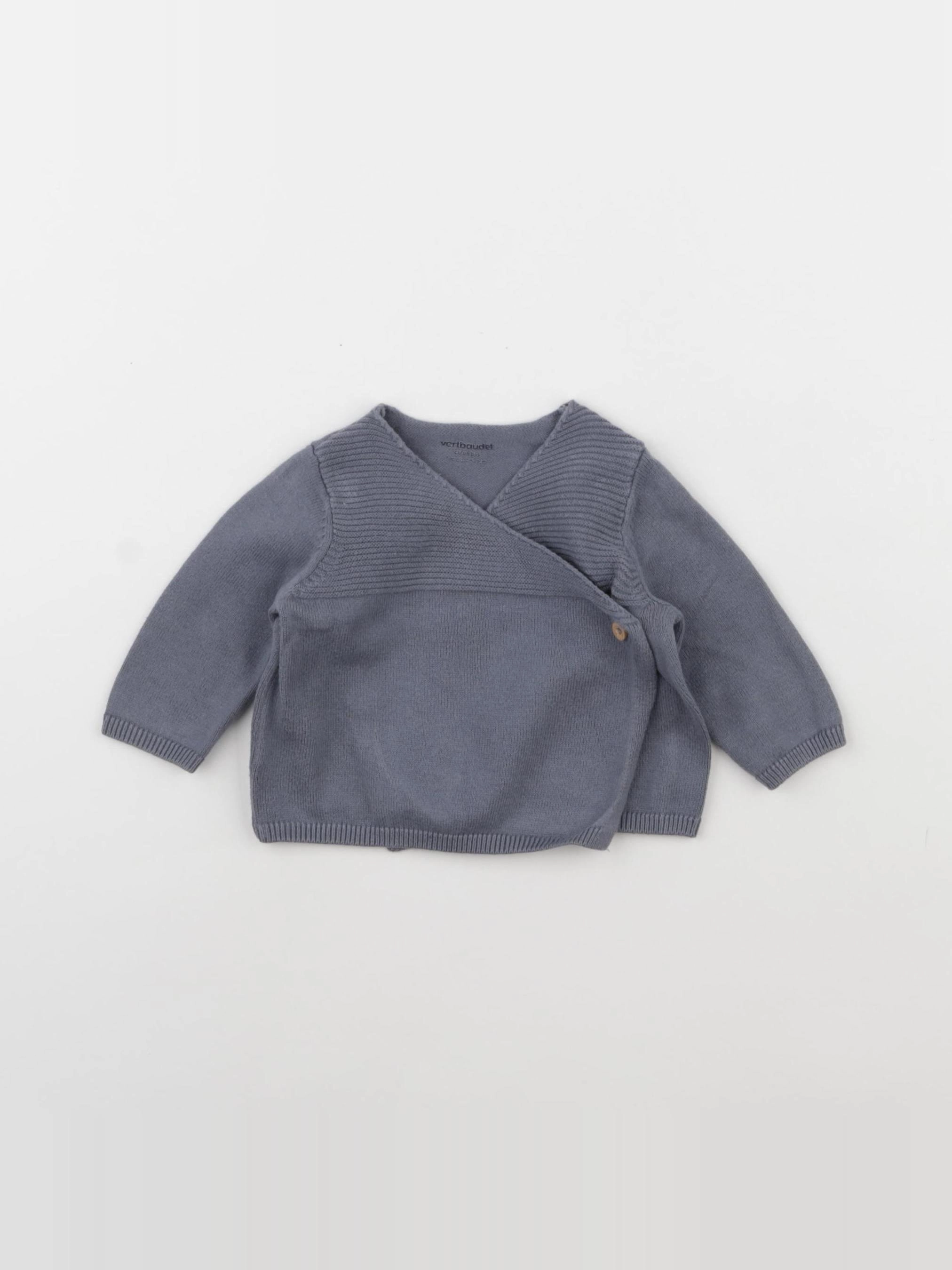 Vertbaudet - pull gris - 1 mois