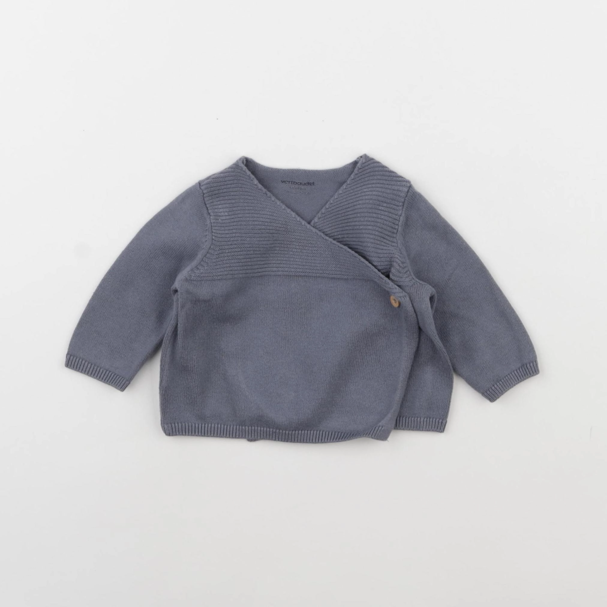 Vertbaudet - pull gris - 1 mois