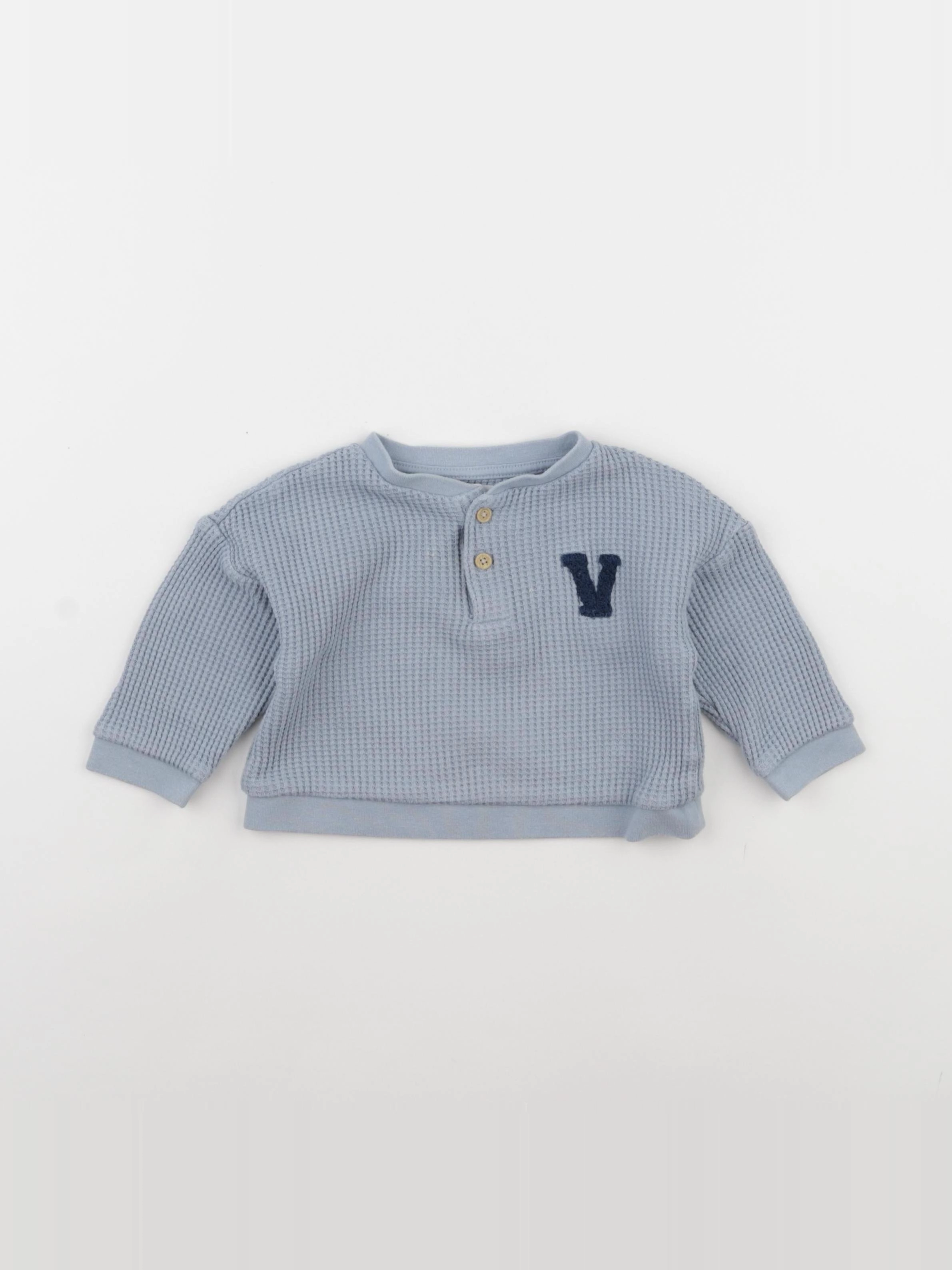 Vertbaudet - sweat bleu - 9 mois
