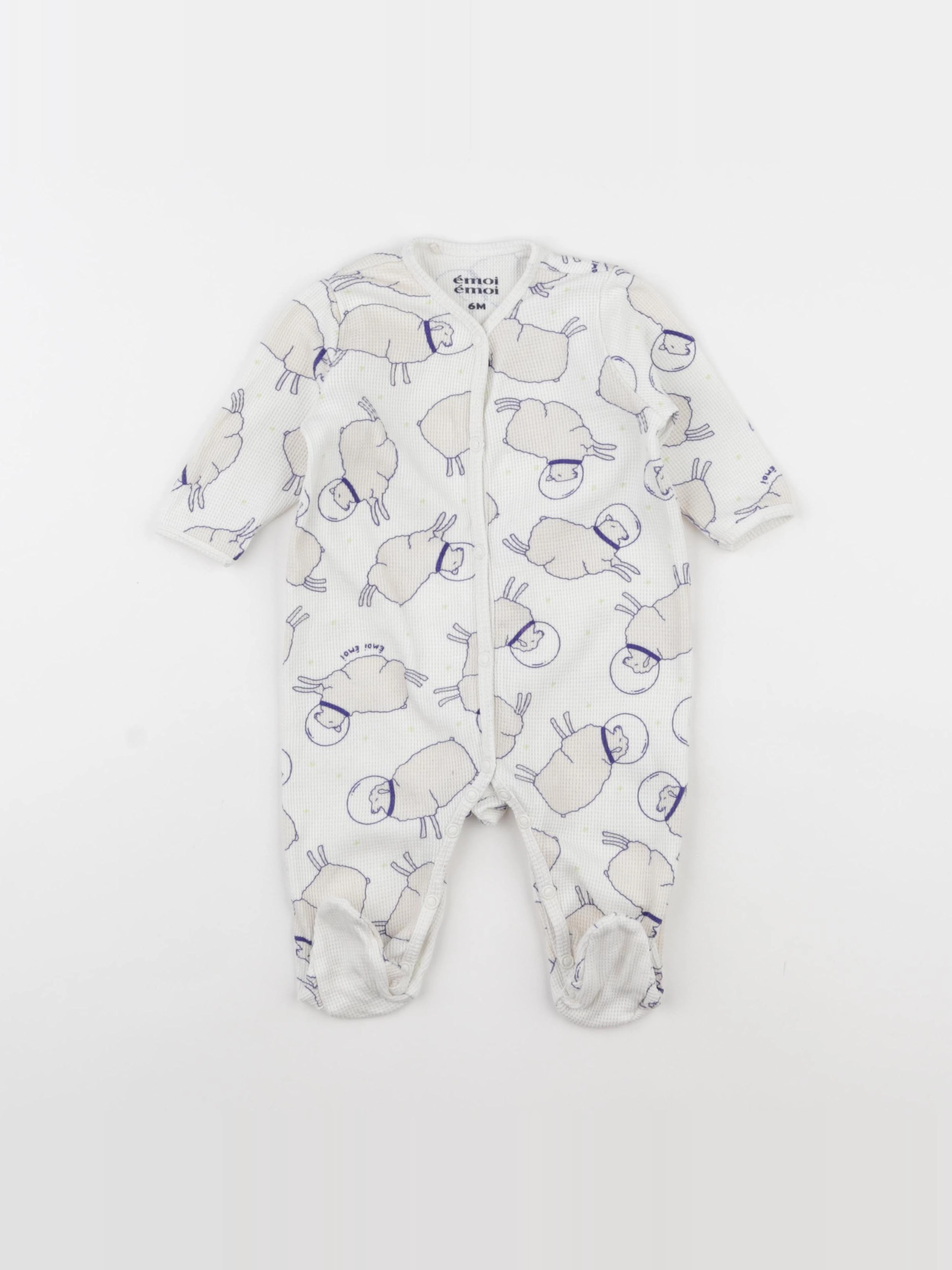 Emoi emoi - pyjama blanc, bleu - 6 mois