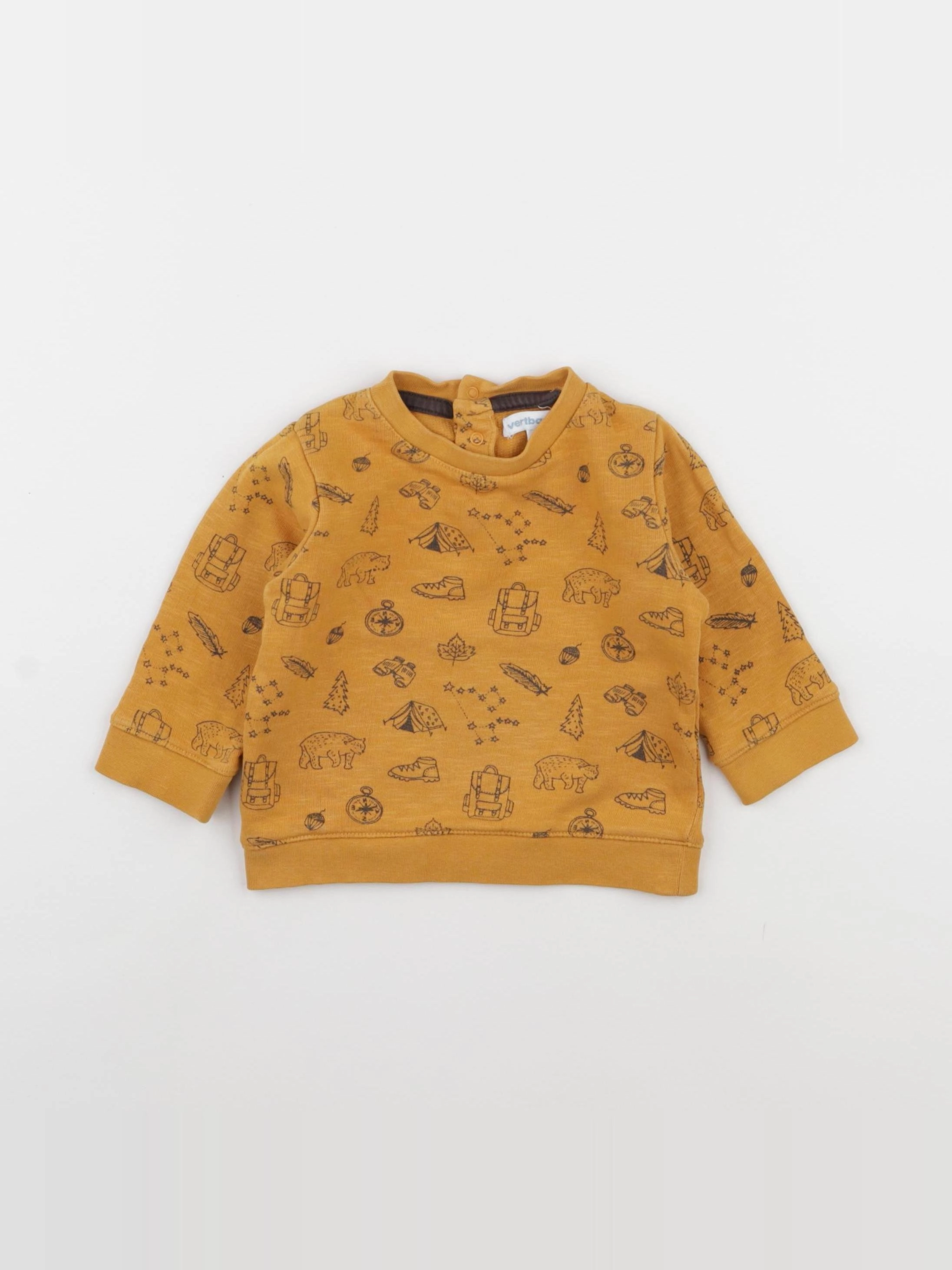 Vertbaudet - sweat jaune - 6 mois
