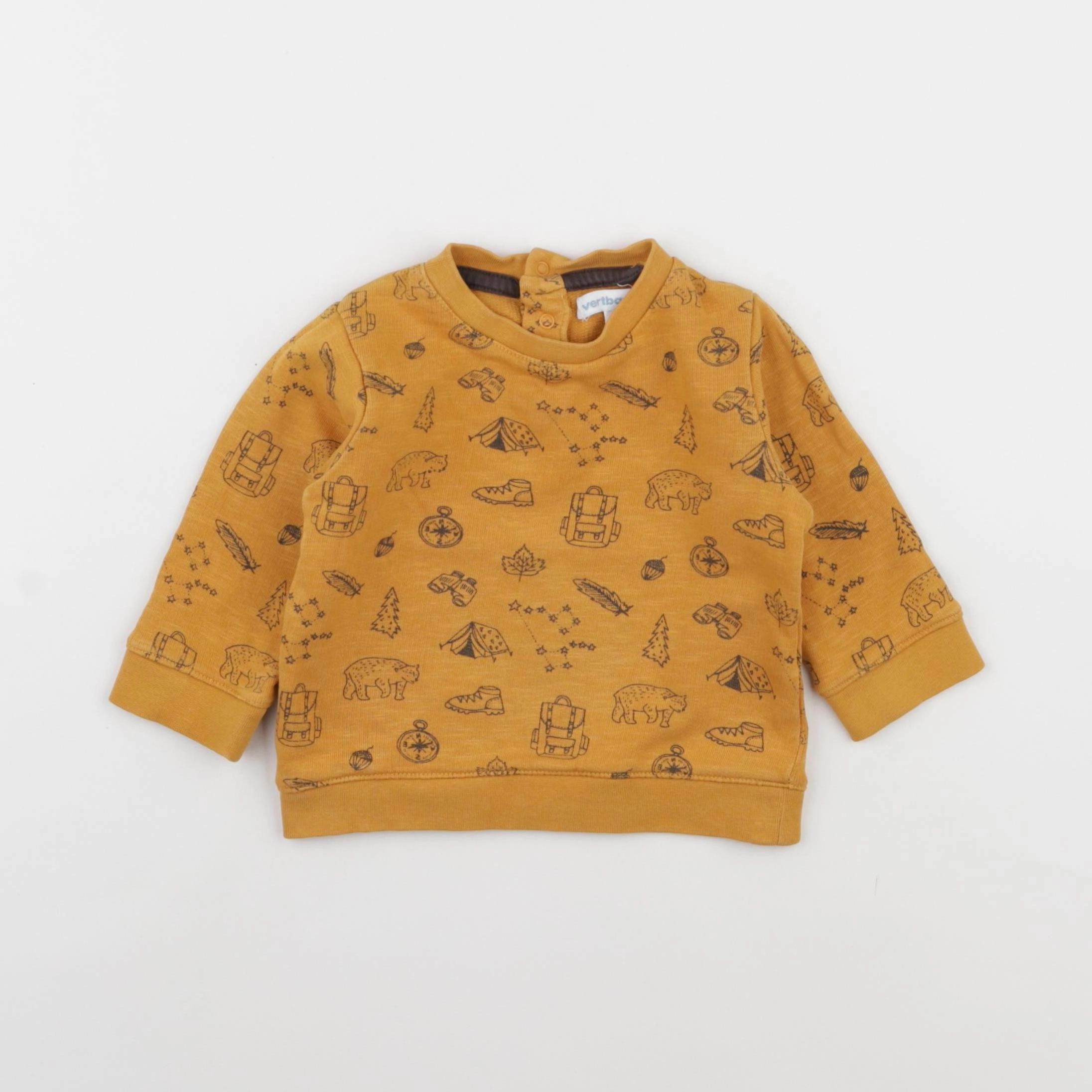 Vertbaudet - sweat jaune - 6 mois