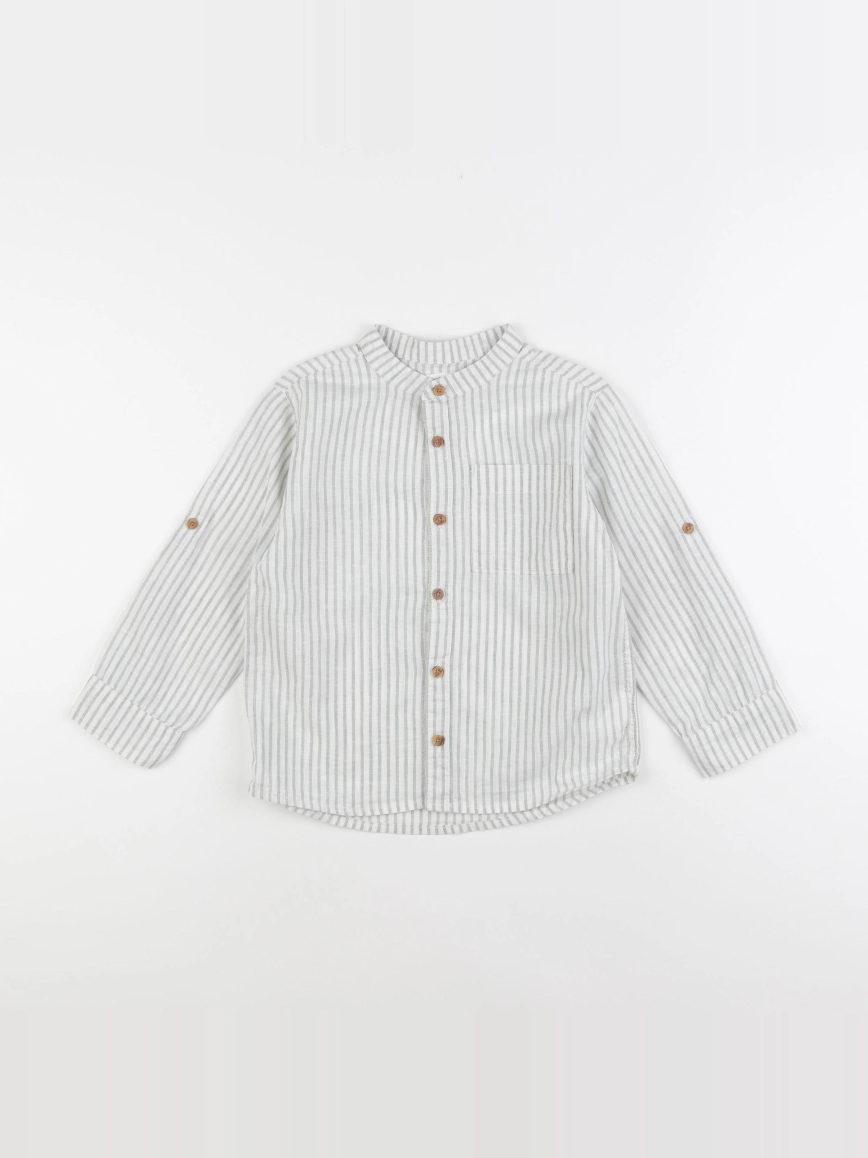 Vertbaudet - chemise blanc, vert - 6 ans