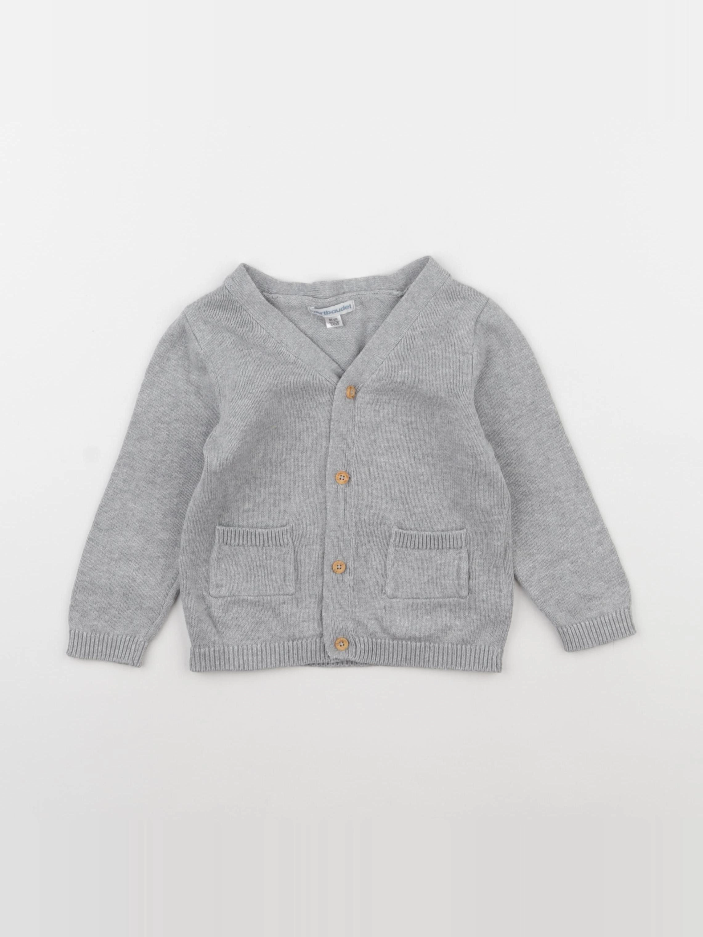 Vertbaudet - gilet gris - 2 ans