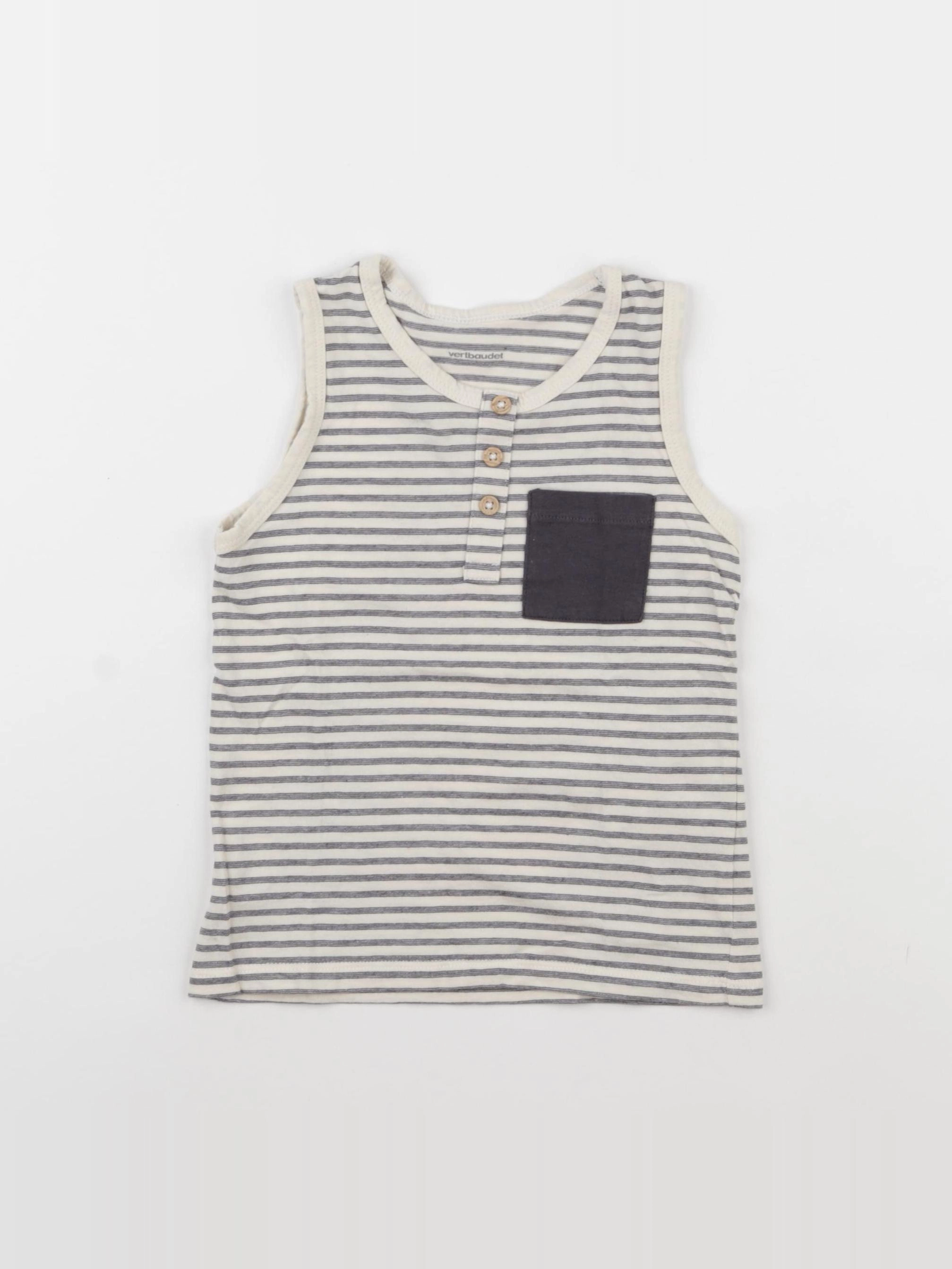 Vertbaudet - débardeur beige, bleu - 4 ans