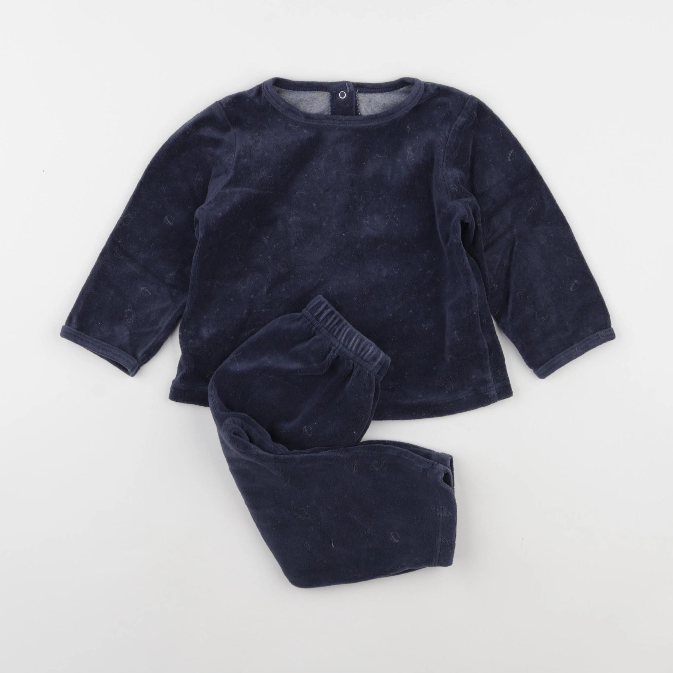 Vertbaudet - pyjama velours bleu - 2 ans