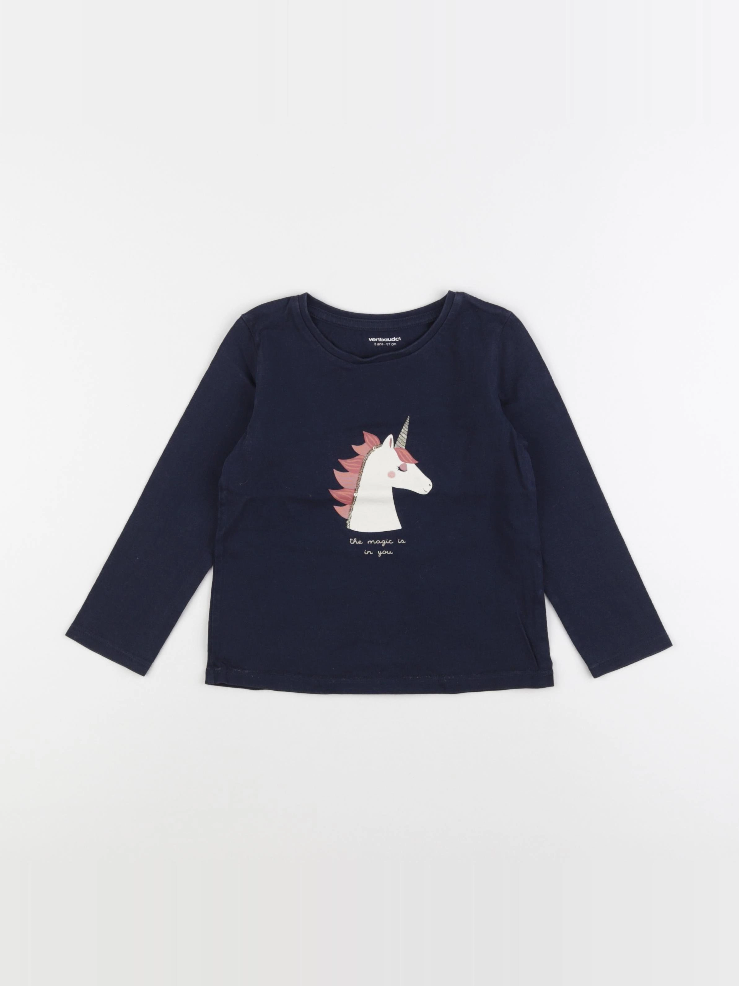 Vertbaudet - tee-shirt bleu - 3 ans